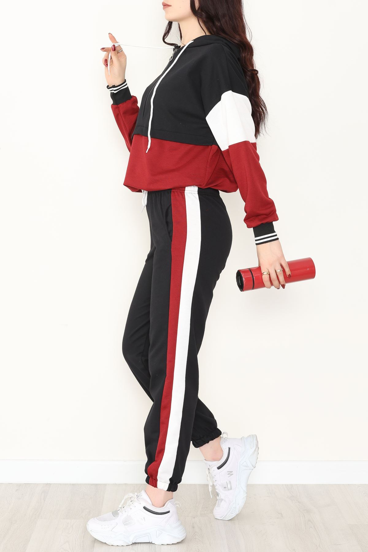 2 İplik Eşofman Takımı Siyahbordo1 - 8122.1005.