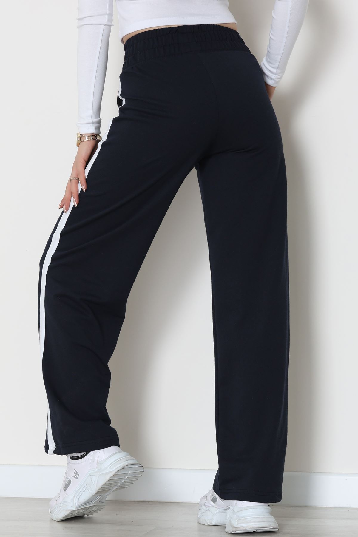 Şeritli 2 İplik Eşofman Altı Lacivert - 52103.1005.