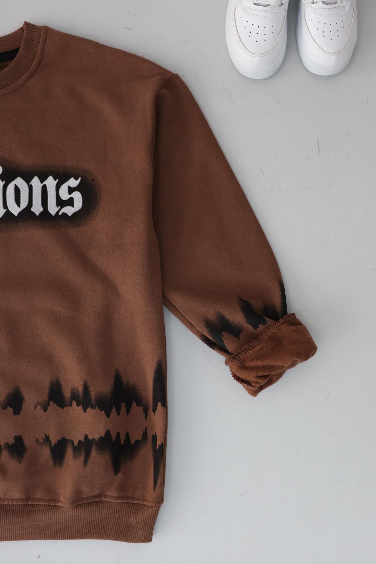 10-13 Yaş İki İplik Şardonlu Sweat Kahve - 3264128.1576.