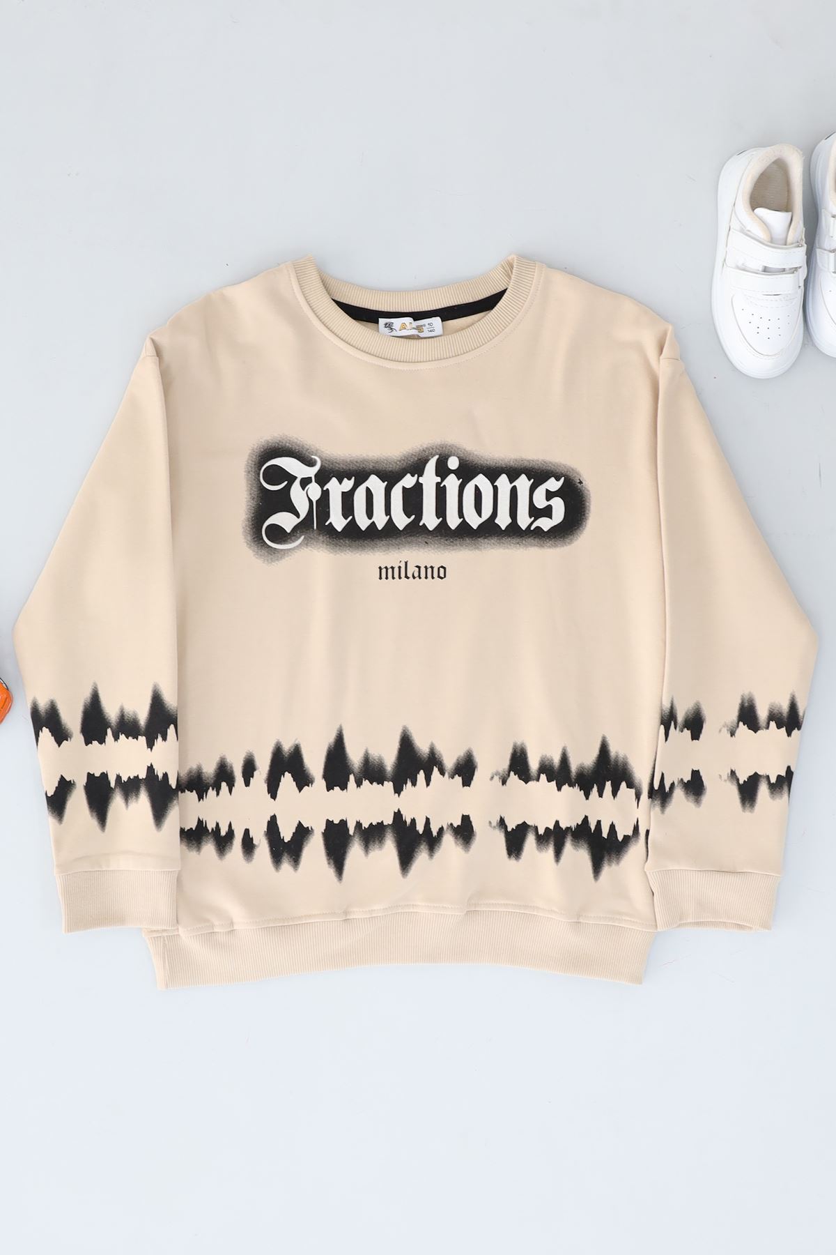 10-13 Yaş İki İplik Şardonlu Sweat Bej - 3264128.1576.