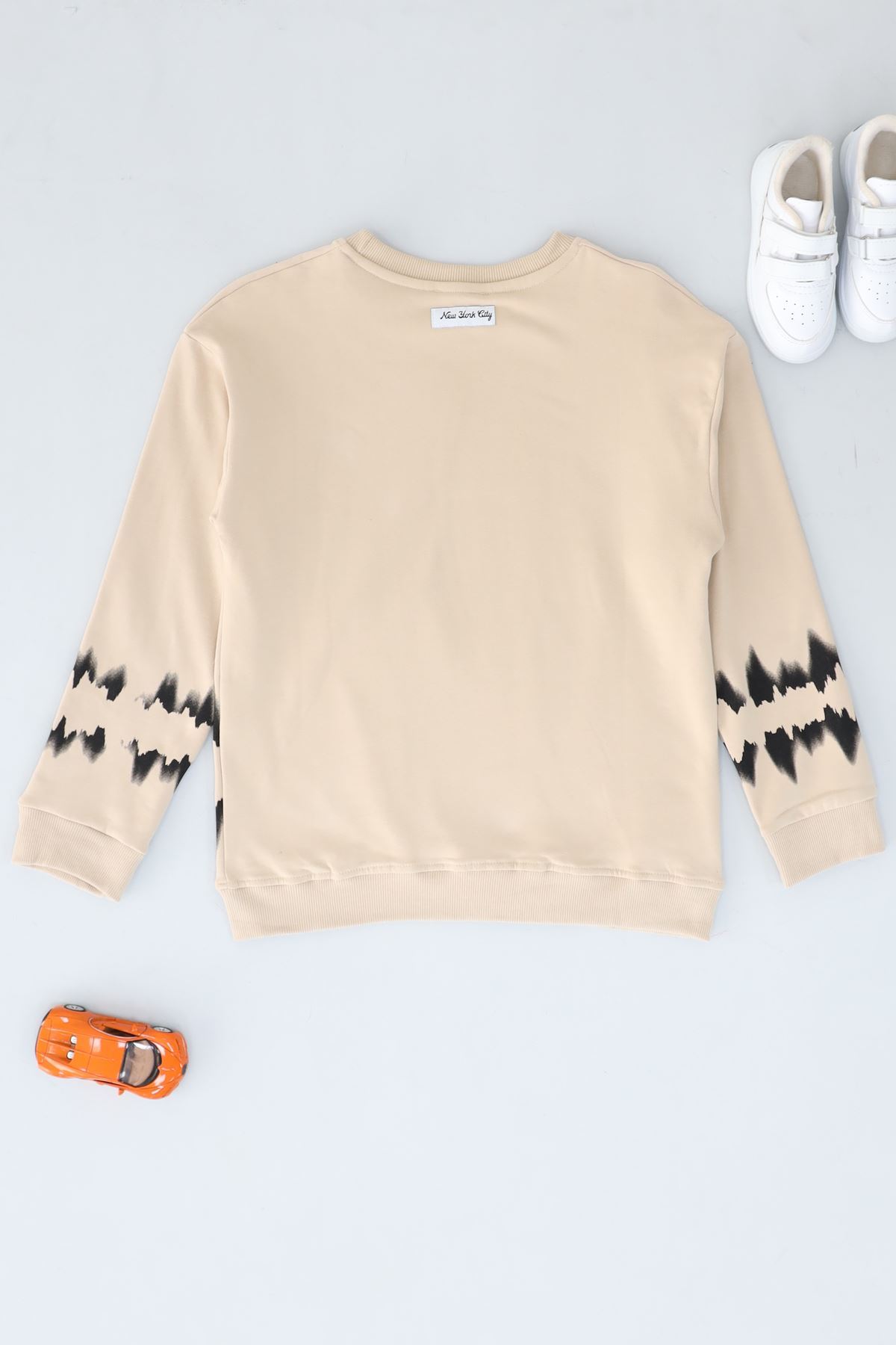 10-13 Yaş İki İplik Şardonlu Sweat Bej - 3264128.1576.