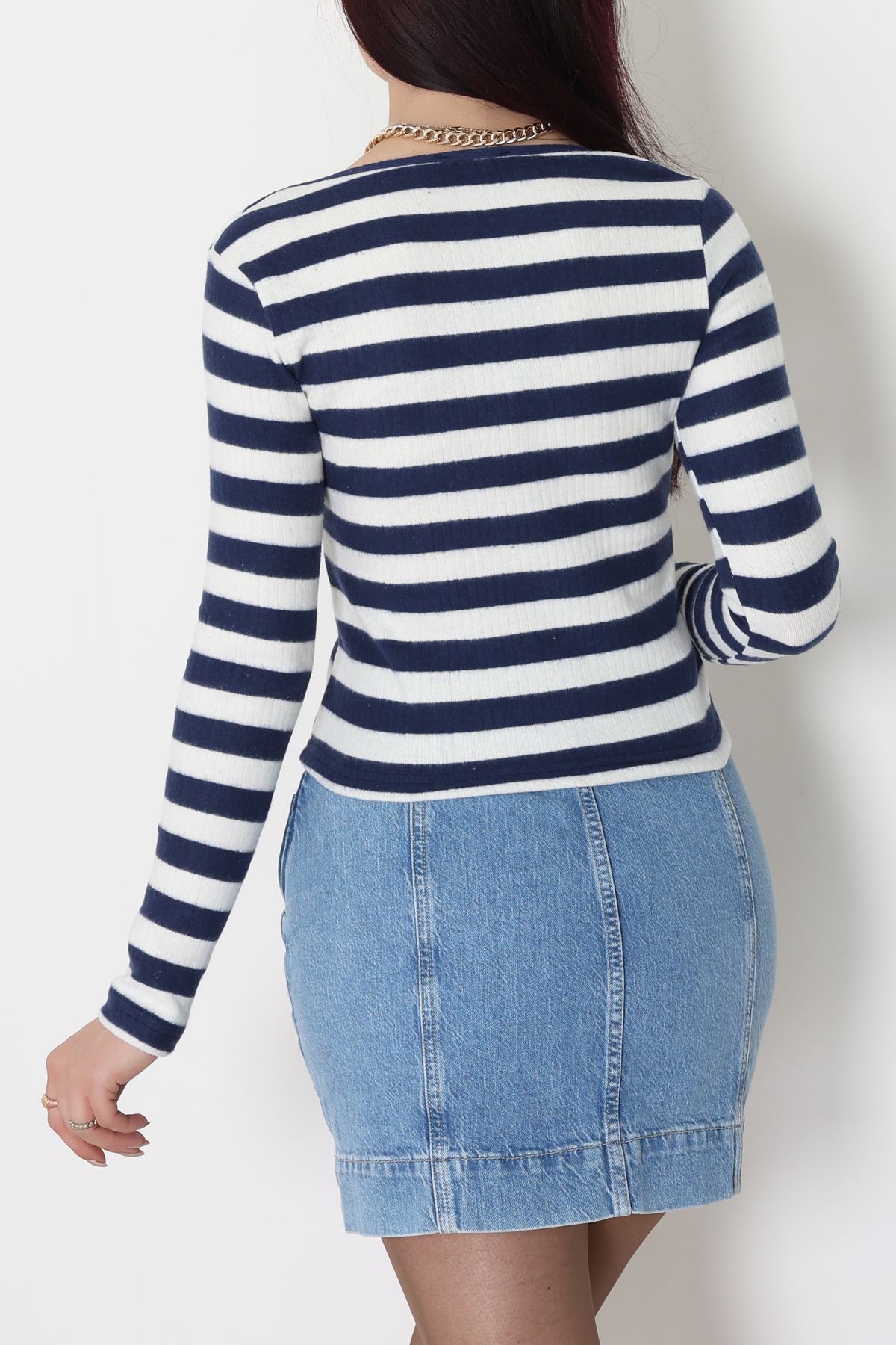 Kalp Yaka Büzgülü Kaşkorse Bluz Lacibeyaz - 51092.1567.