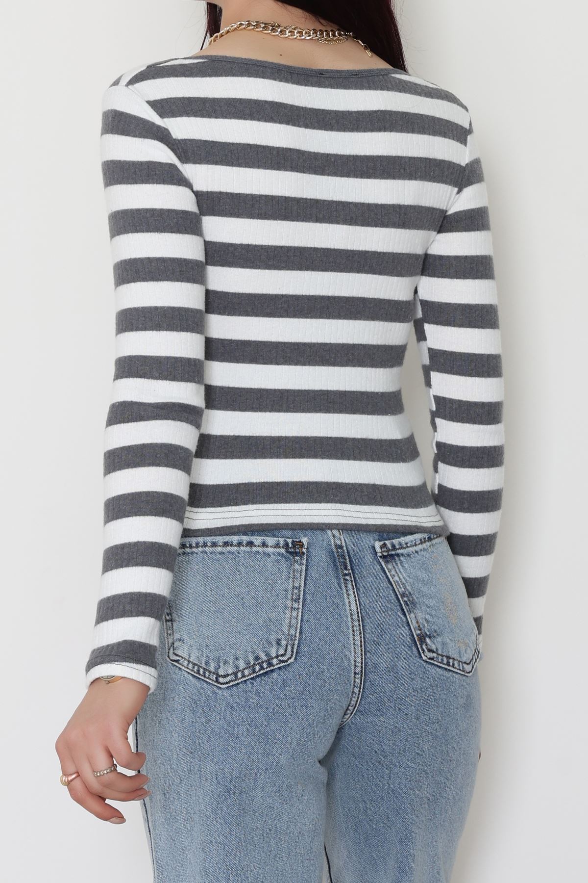 Kalp Yaka Büzgülü Kaşkorse Bluz Antibeyaz - 51092.1567.