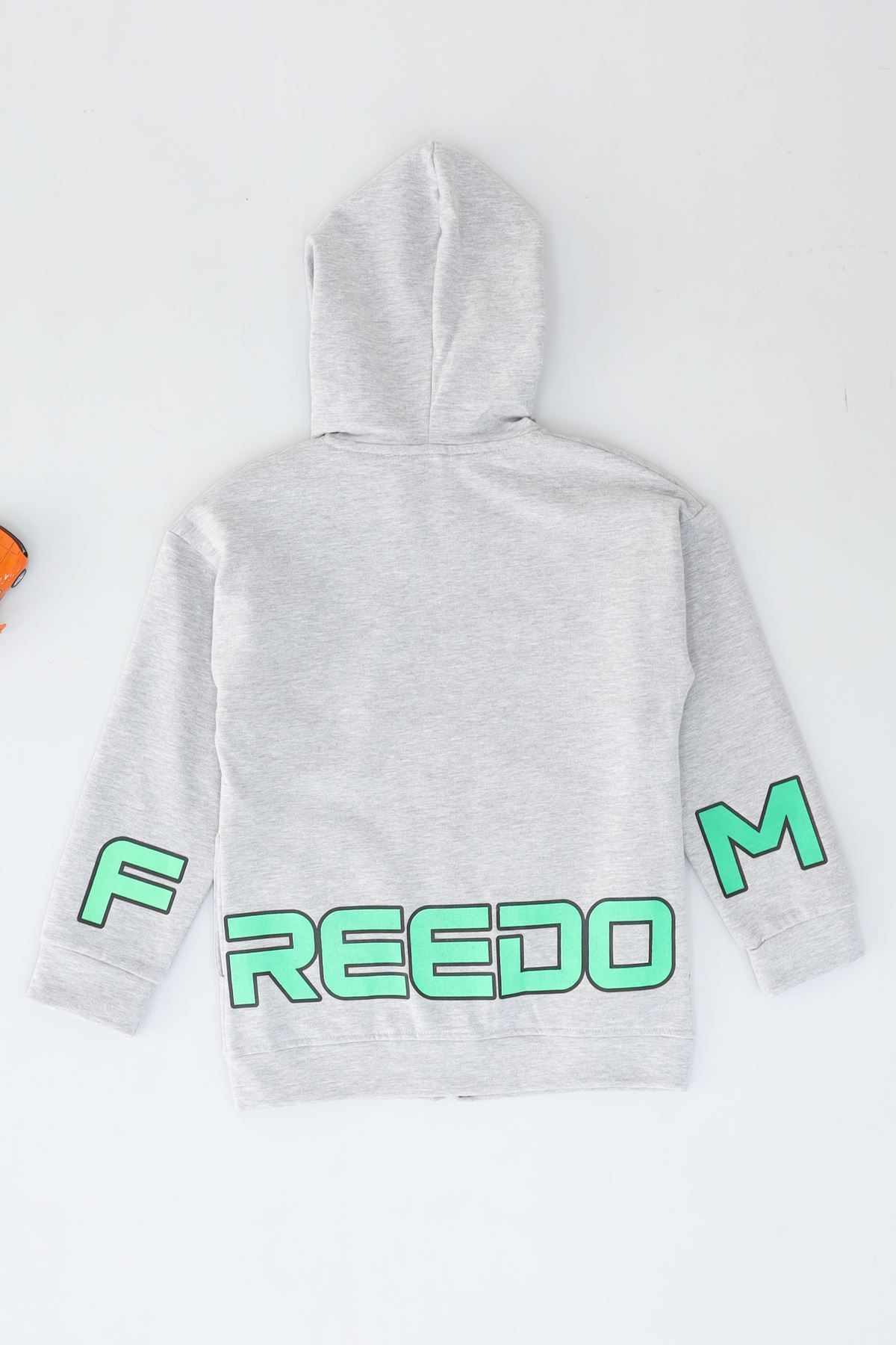 8-12 Yaş 2 İplik Şardonlu Fermuarlı Sweat Gri - 324449.1576.