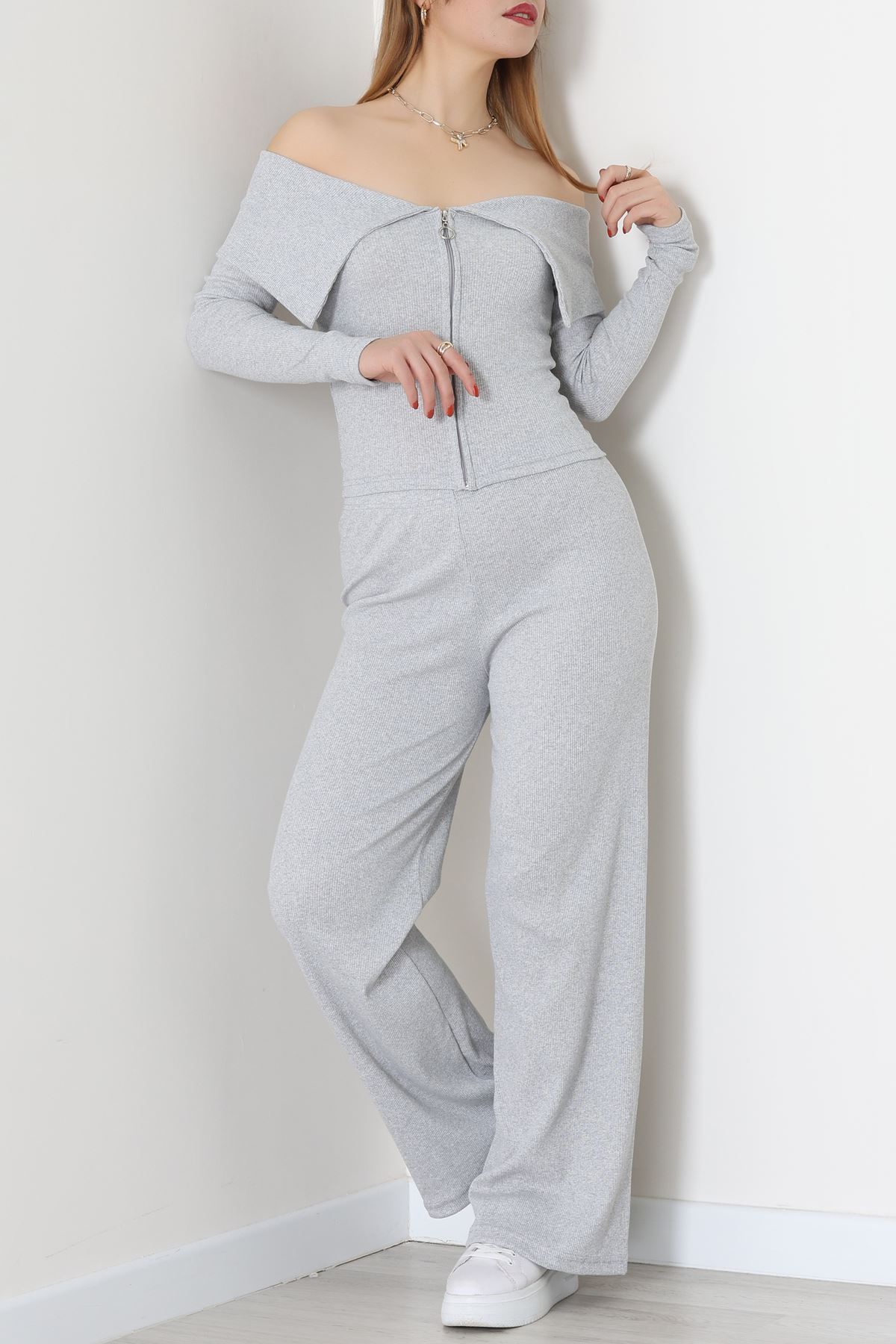 Madonna Yaka Likralı Kaşkorse İkili Takım Gri - 51089.1567.