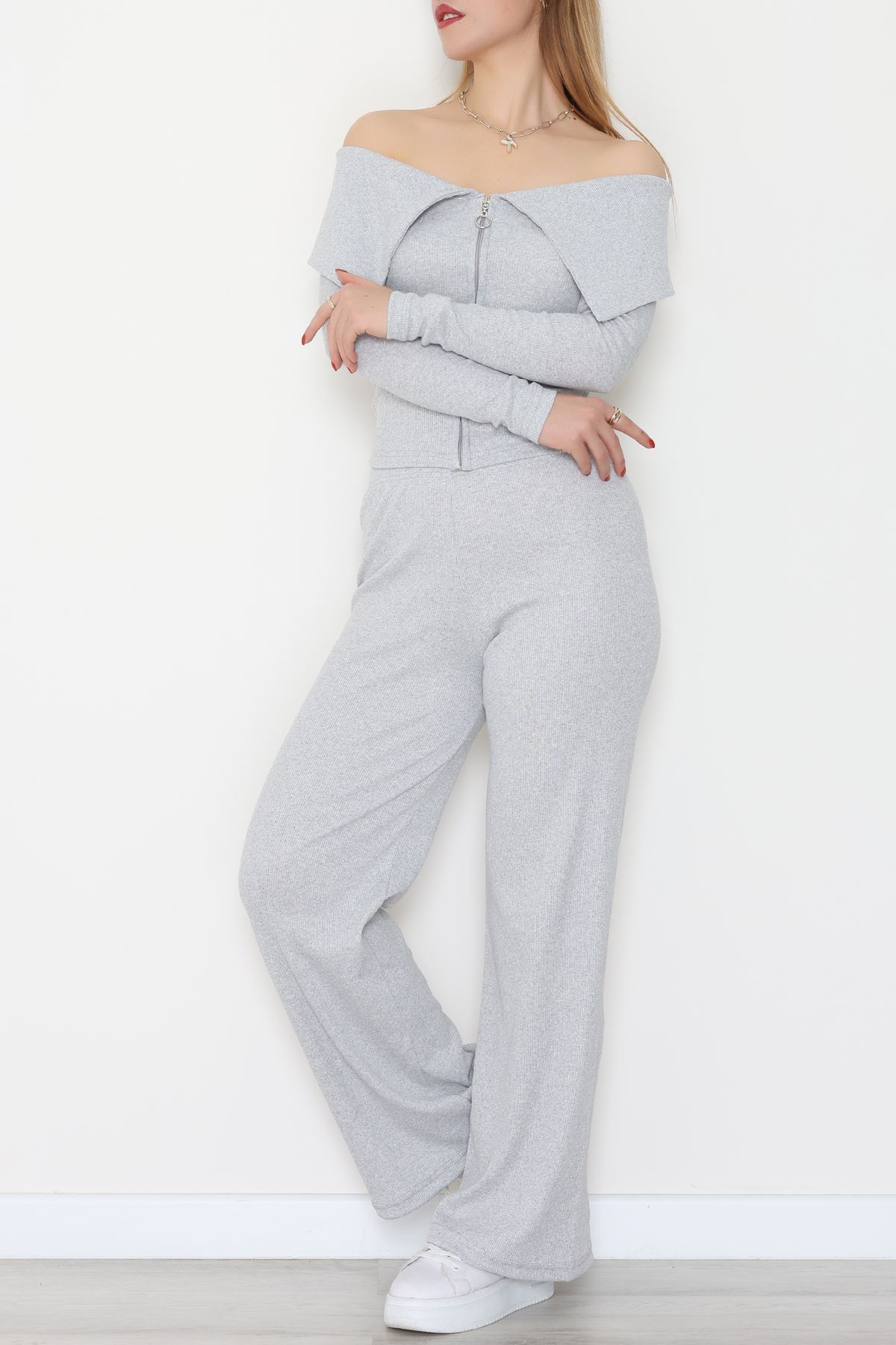 Madonna Yaka Likralı Kaşkorse İkili Takım Gri - 51089.1567.