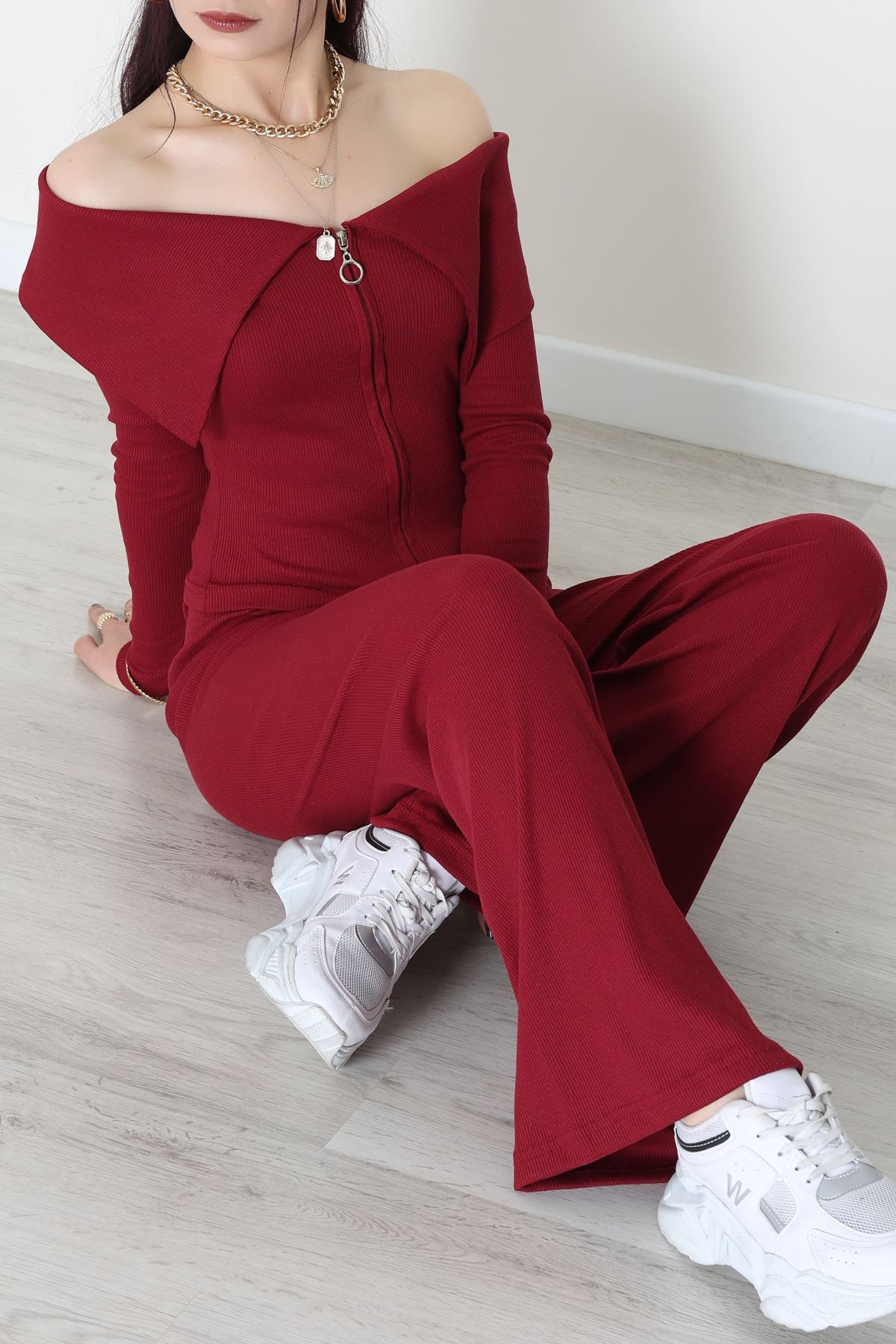 Madonna Yaka Likralı Kaşkorse İkili Takım Bordo - 51089.1567.