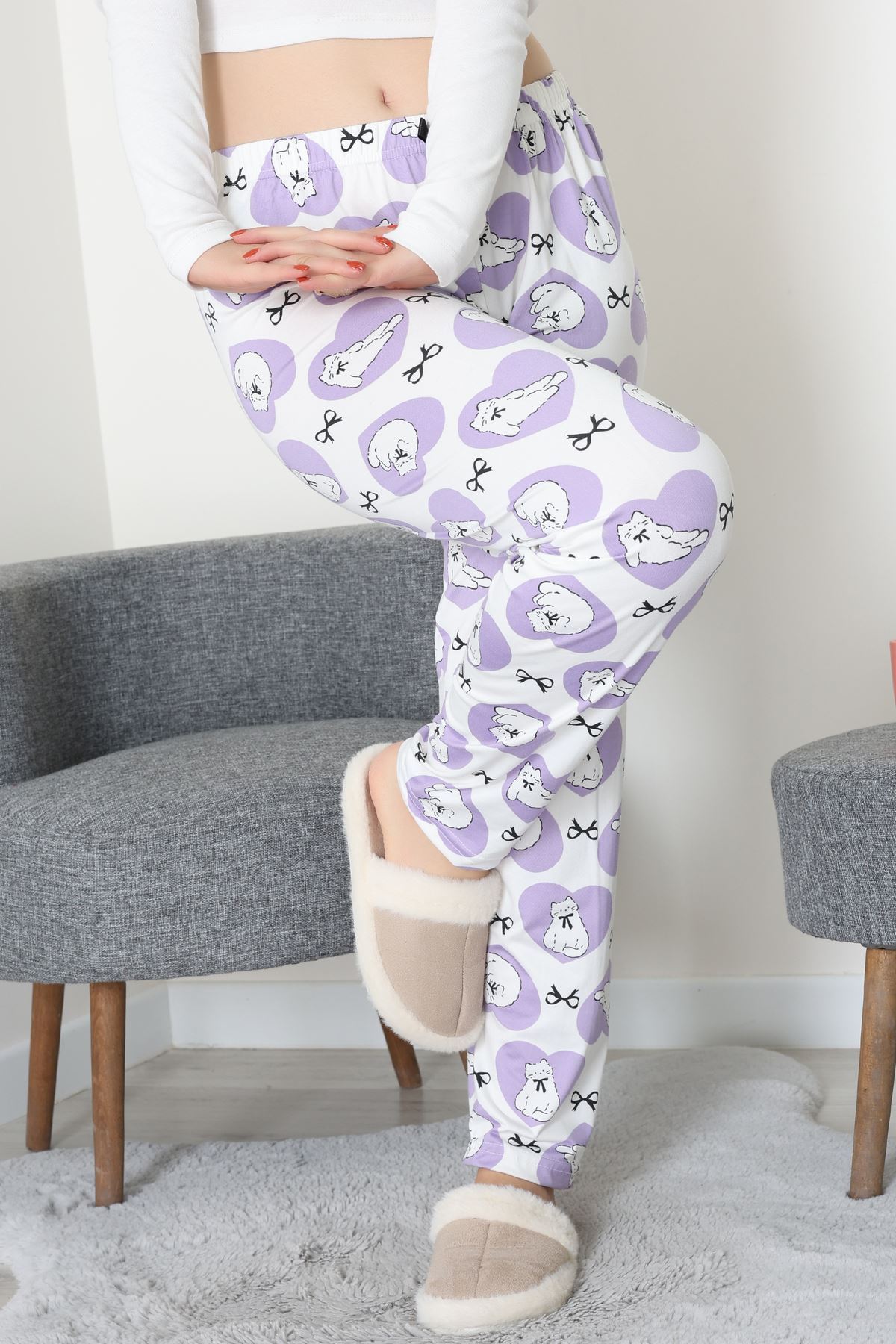 Milan Pijama Altı Beyazlila - 52122.1567.