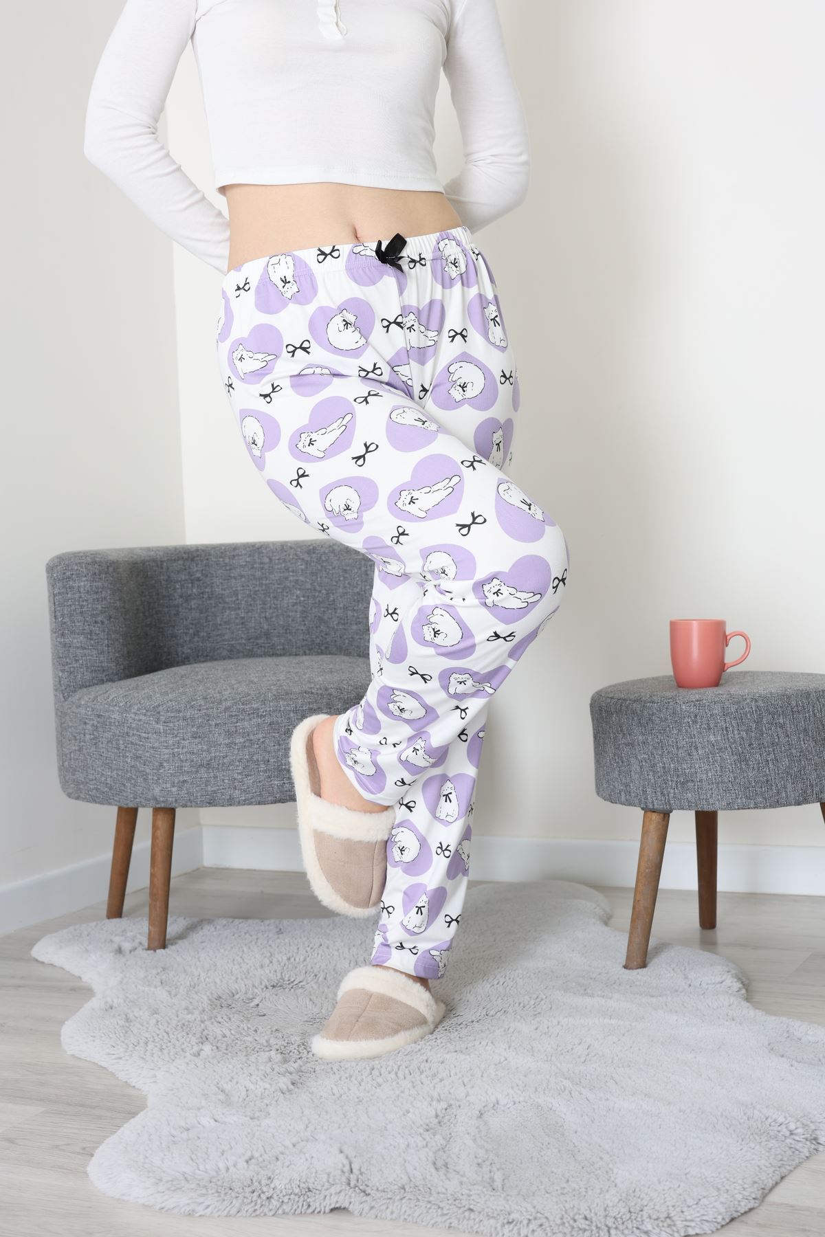 Milan Pijama Altı Beyazlila - 52122.1567.