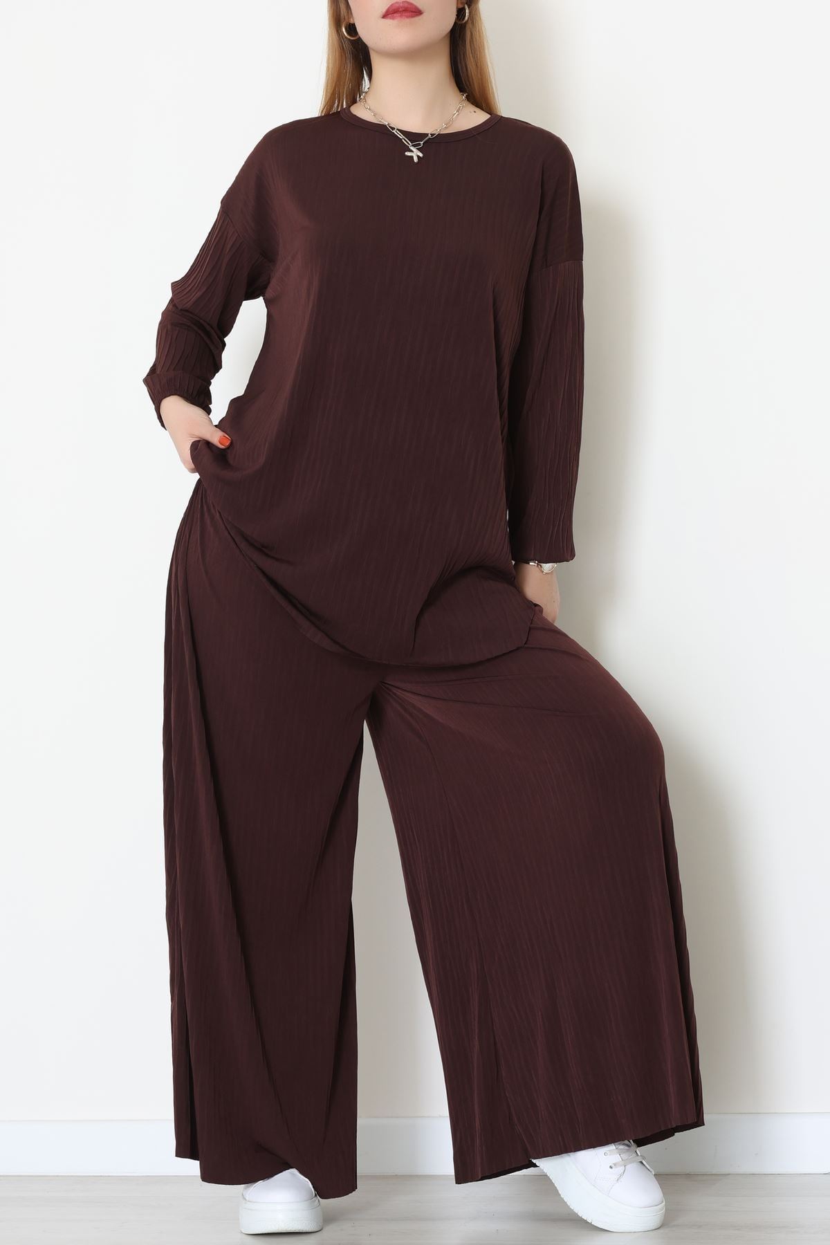 Sandy Crash Kumaş İkili Takım Kahve - 42667.1949.