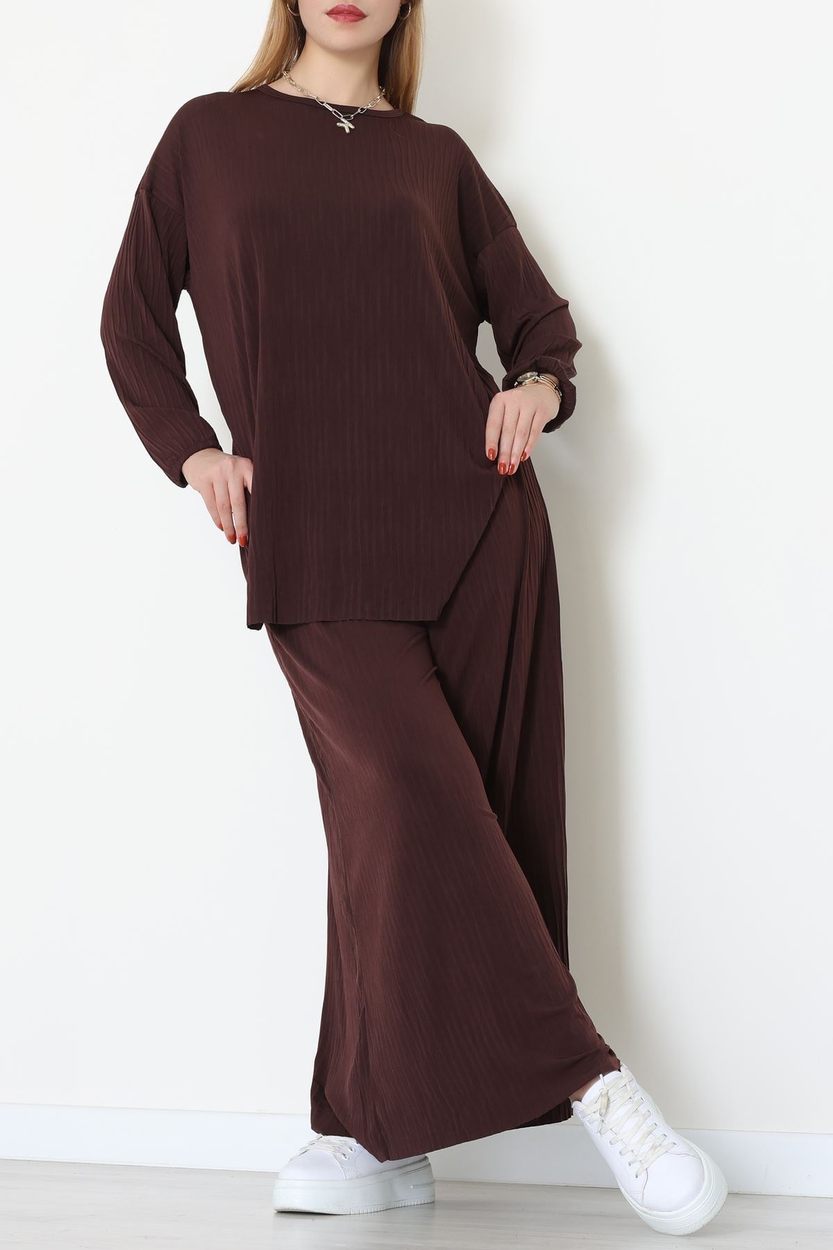 Sandy Crash Kumaş İkili Takım Kahve - 42667.1949.