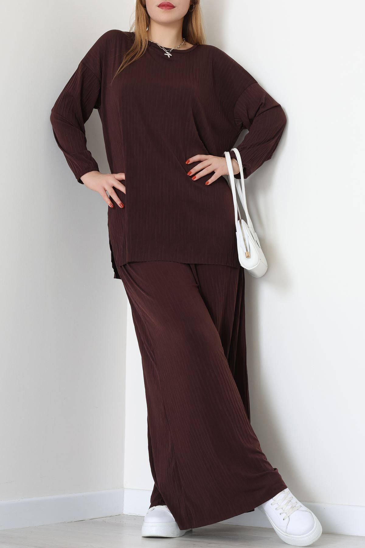 Sandy Crash Kumaş İkili Takım Kahve - 42667.1949.