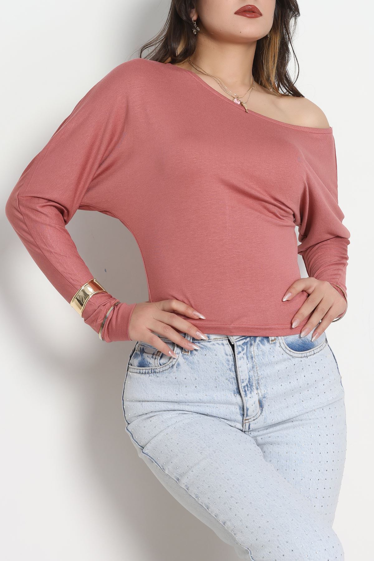 Kayık Yaka Viskon Body Gülkurusu - 42777.599.