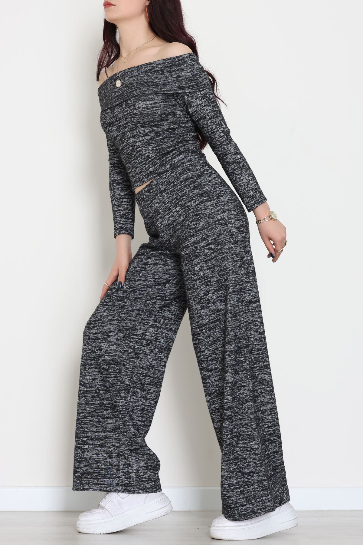 Madonna Yaka Yumoş Kumaş İkili Takım Siyah - 51095.2114.