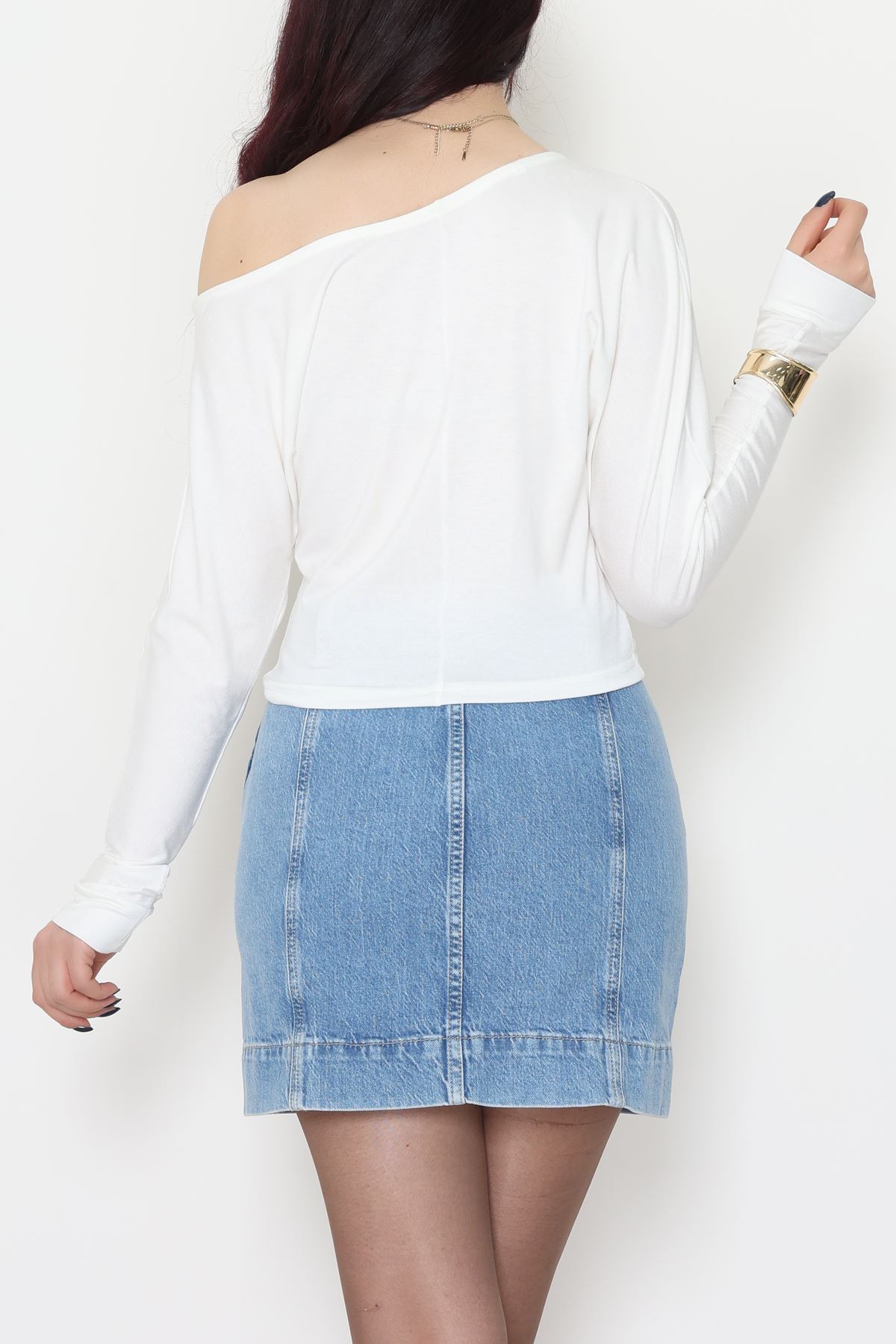 Kayık Yaka Viskon Body Ekru - 42777.599.