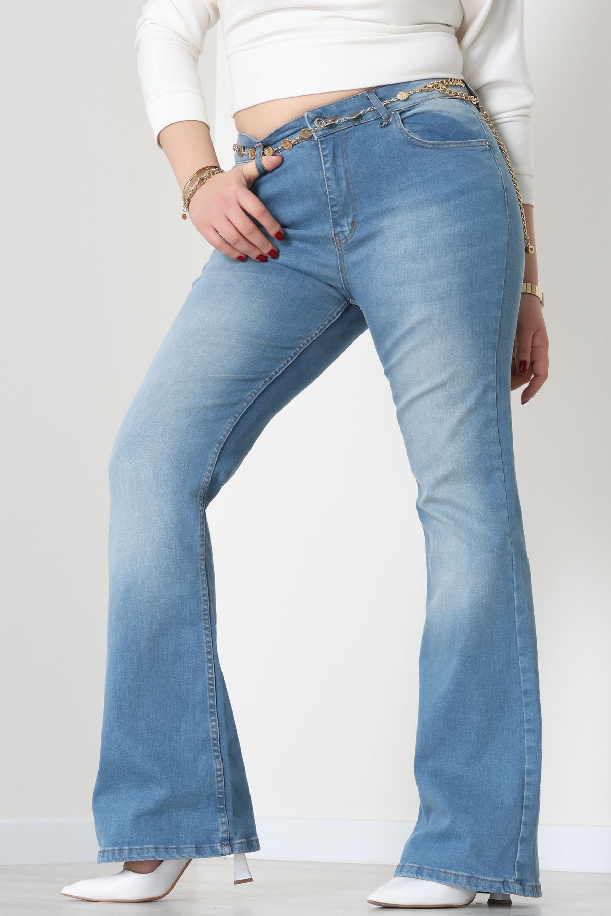 İspanyol Kot Pantolon Mavi - 31397.2088.