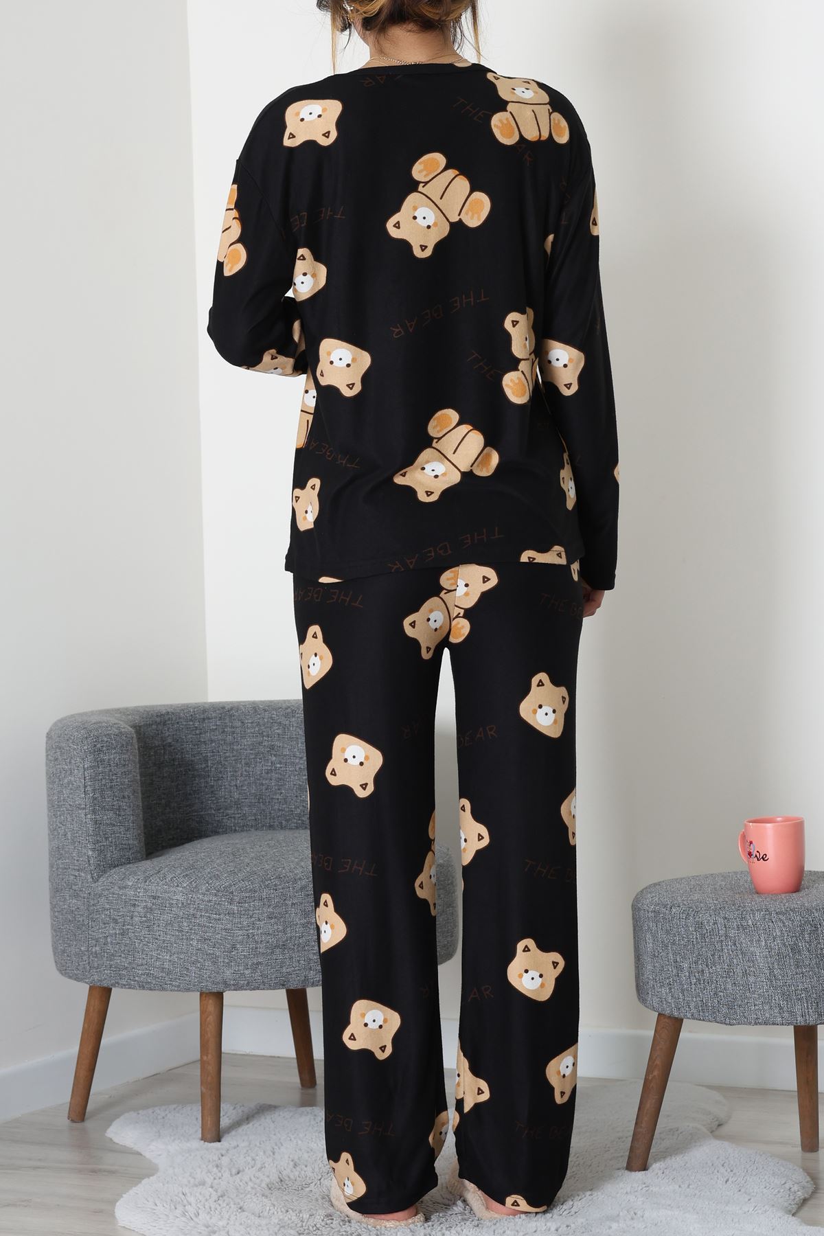 Süet Alt Üst Aynı Pijama Takımı Ayıkafa - 118.1287.