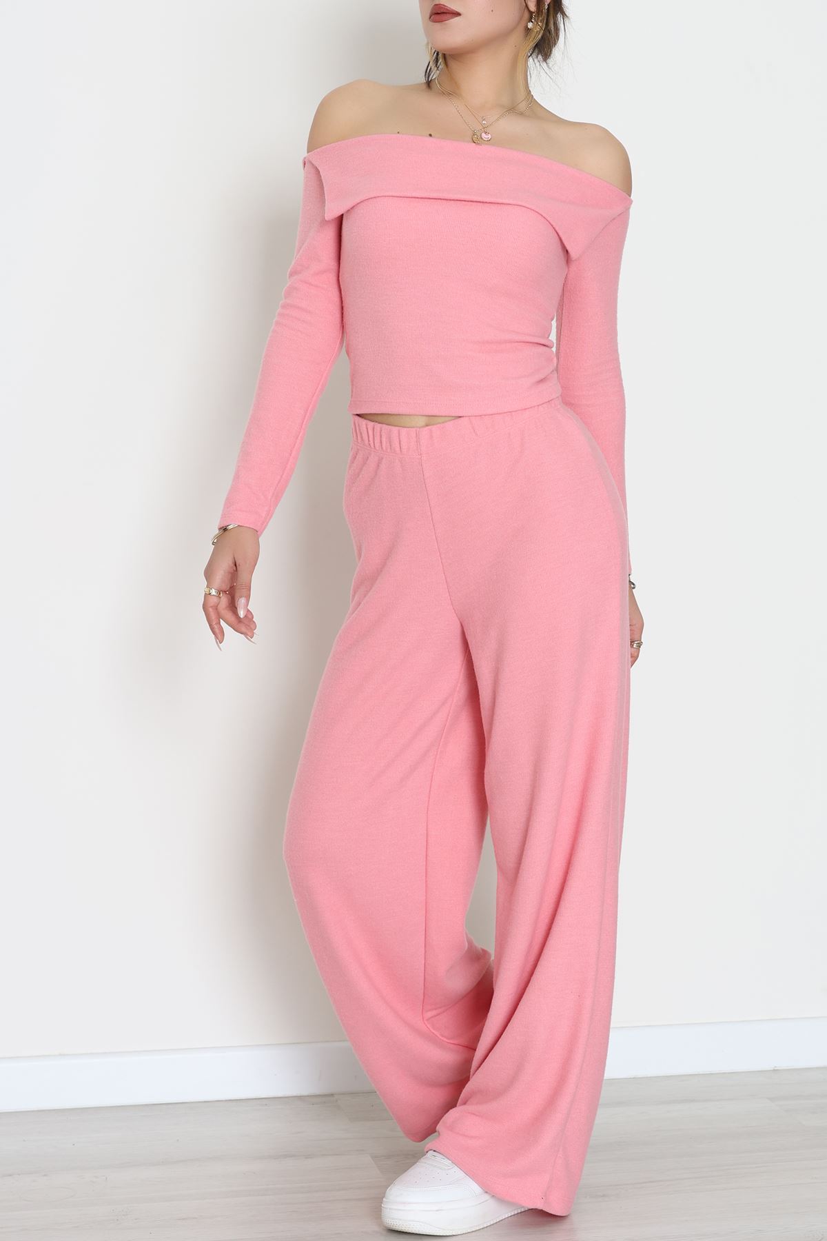 Madonna Yaka Yumoş Kumaş İkili Takım Pembe - 51095.2114.