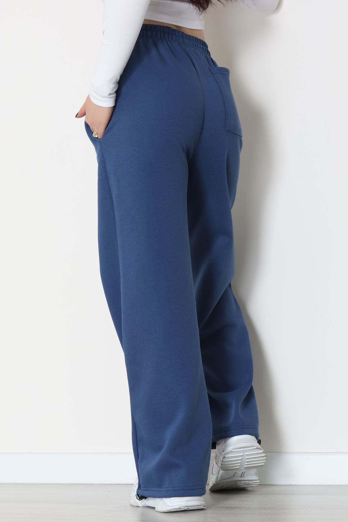 3 İplik Şardonlu Paça Stoperli Eşofman Altı İndigo - 52069.2113.