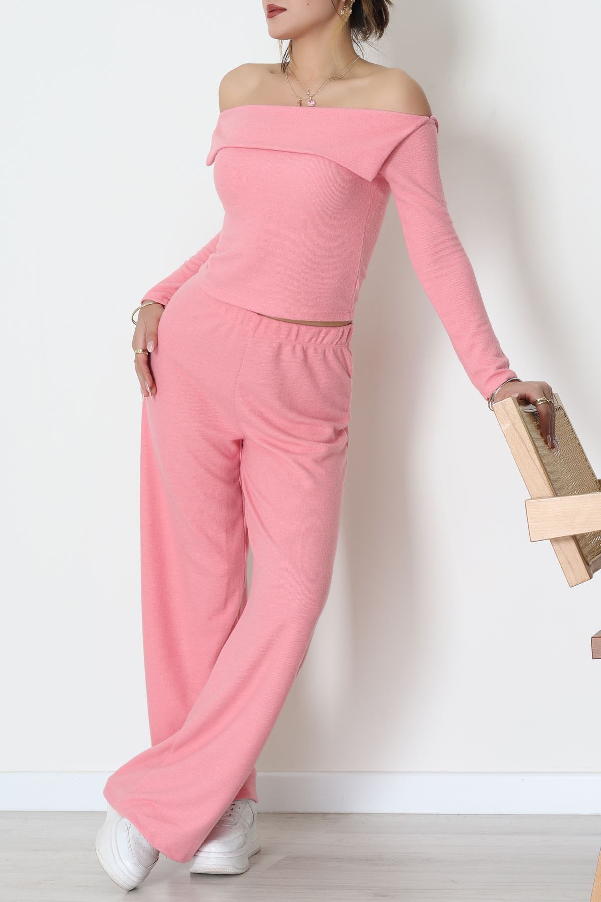 Madonna Yaka Yumoş Kumaş İkili Takım Pembe - 51095.2114.