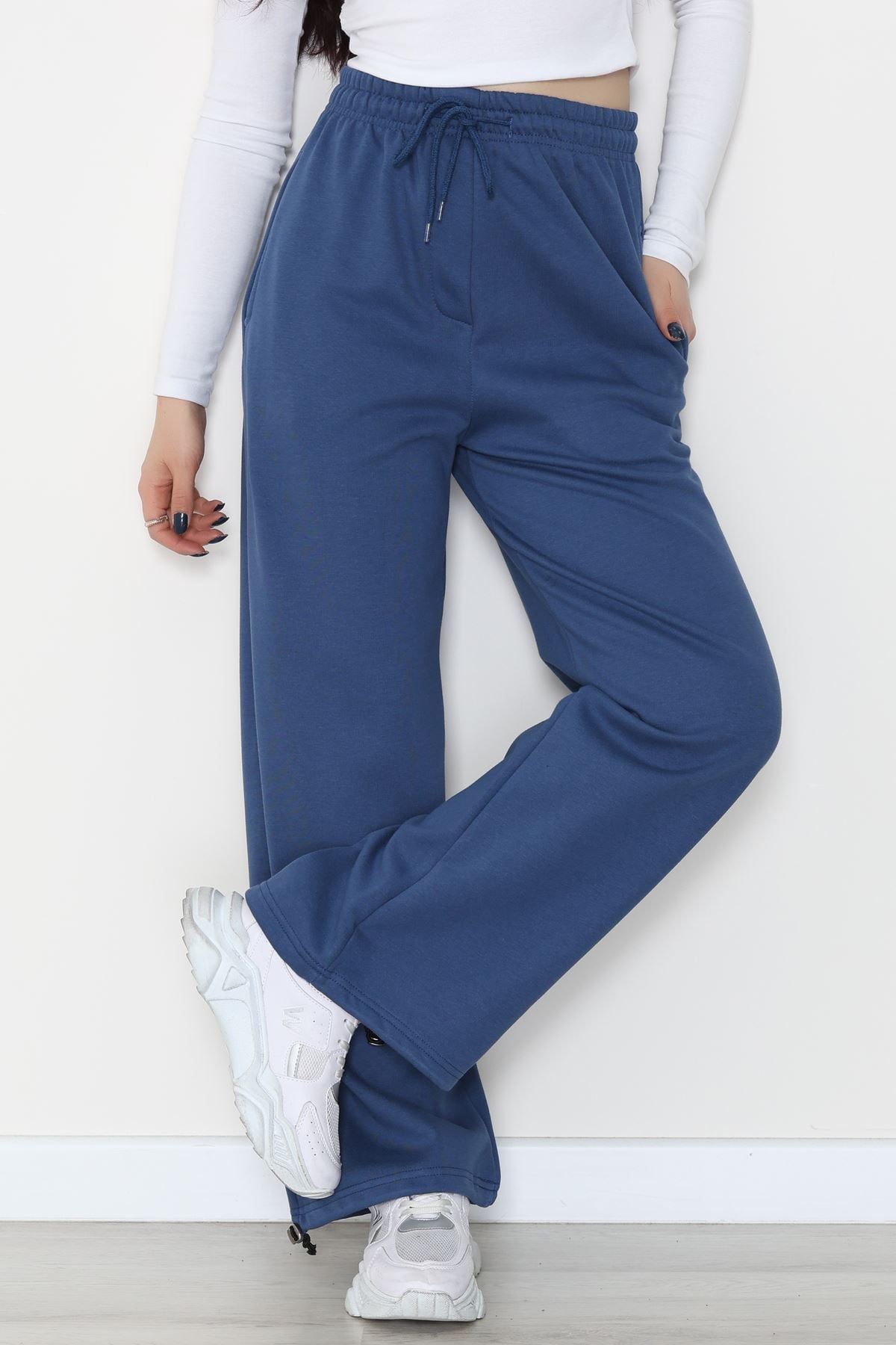 3 İplik Şardonlu Paça Stoperli Eşofman Altı İndigo - 52069.2113.