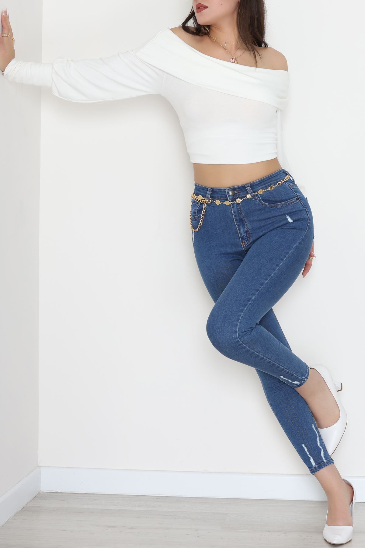 Dar Paça Kot Pantolon Açıkmavi - 42701.2121.