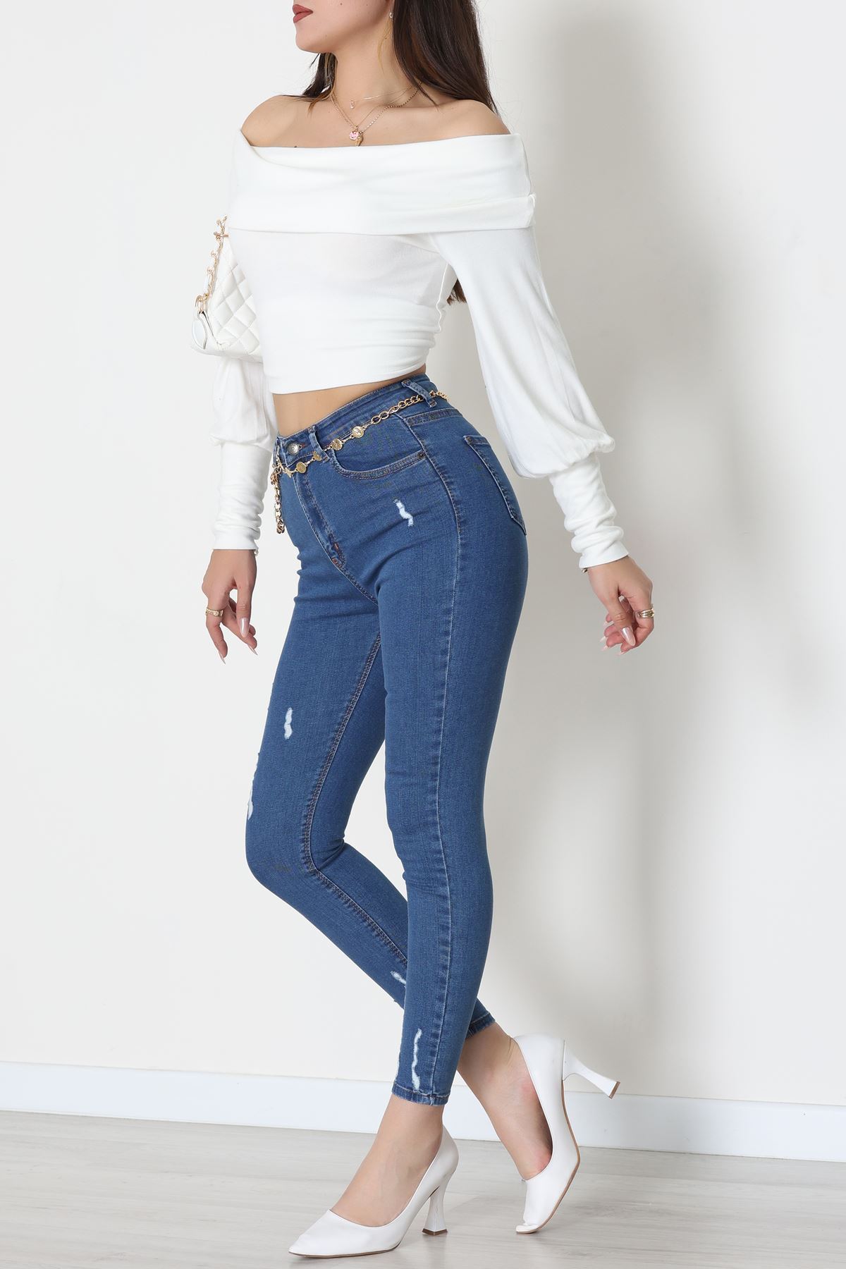 Dar Paça Kot Pantolon Açıkmavi - 42701.2121.