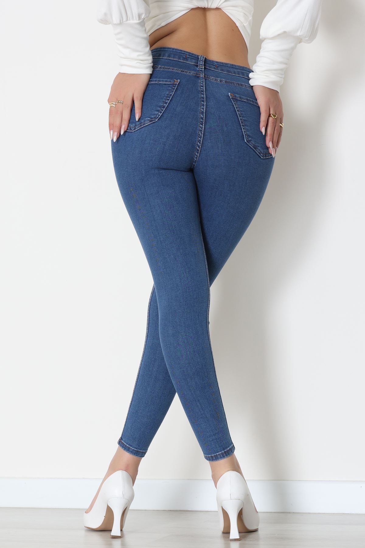 Dar Paça Kot Pantolon Açıkmavi - 42701.2121.