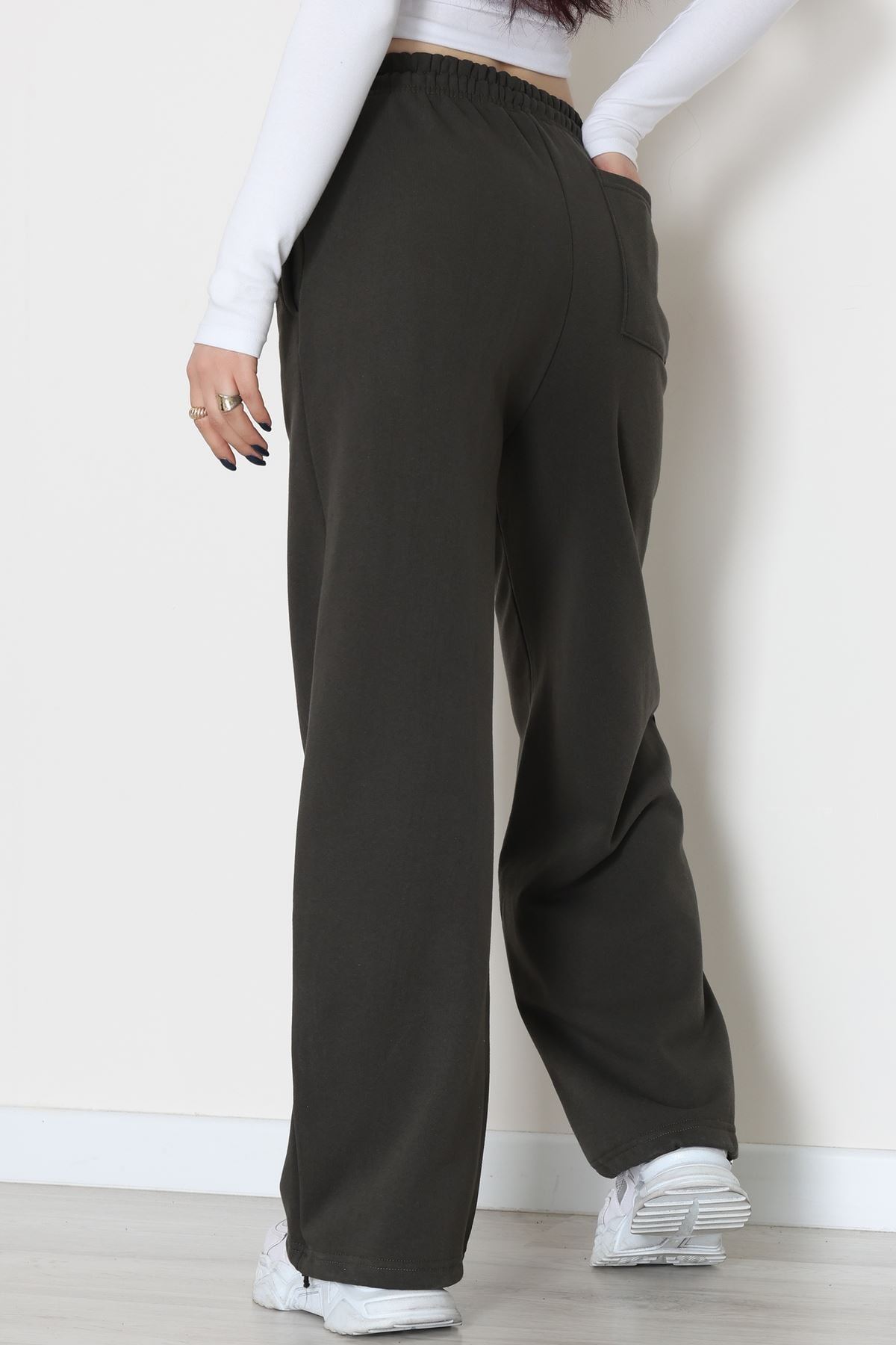 3 İplik Şardonlu Paça Stoperli Eşofman Altı Haki - 52069.2113.