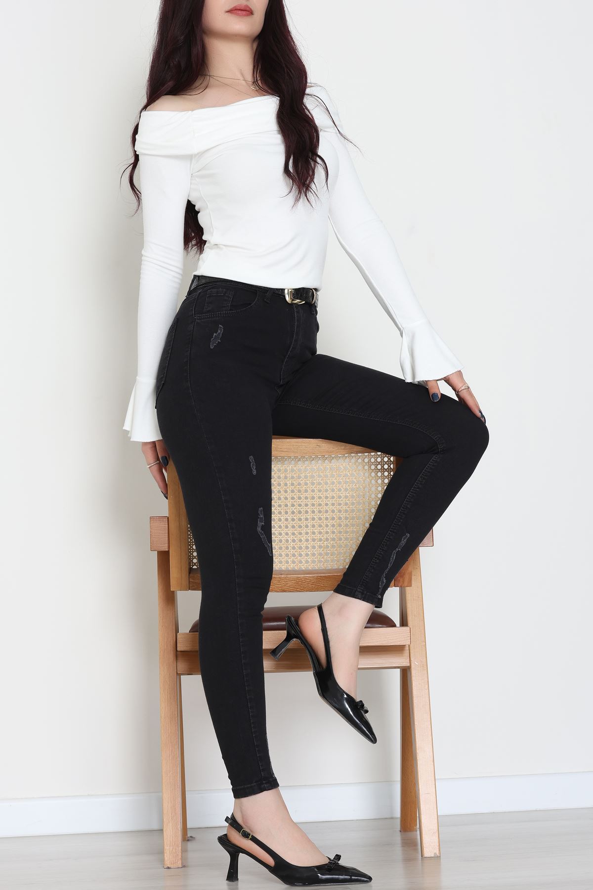 Dar Paça Kot Pantolon Siyah - 42701.2121.