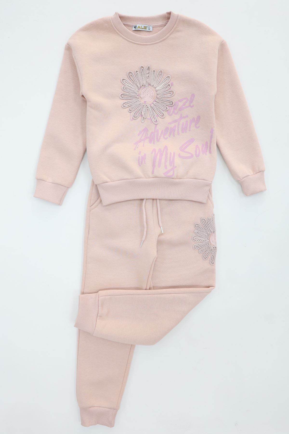 6-9 Yaş 3 İplik Şardonlu Eşofman Takımı Ten - 6264371.1576.