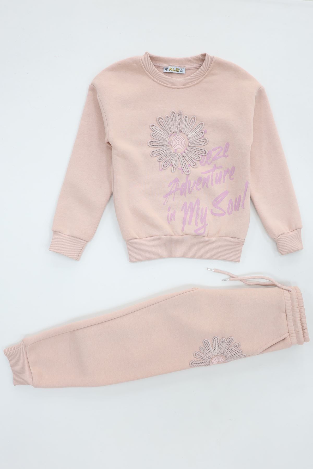 6-9 Yaş 3 İplik Şardonlu Eşofman Takımı Ten - 6264371.1576.