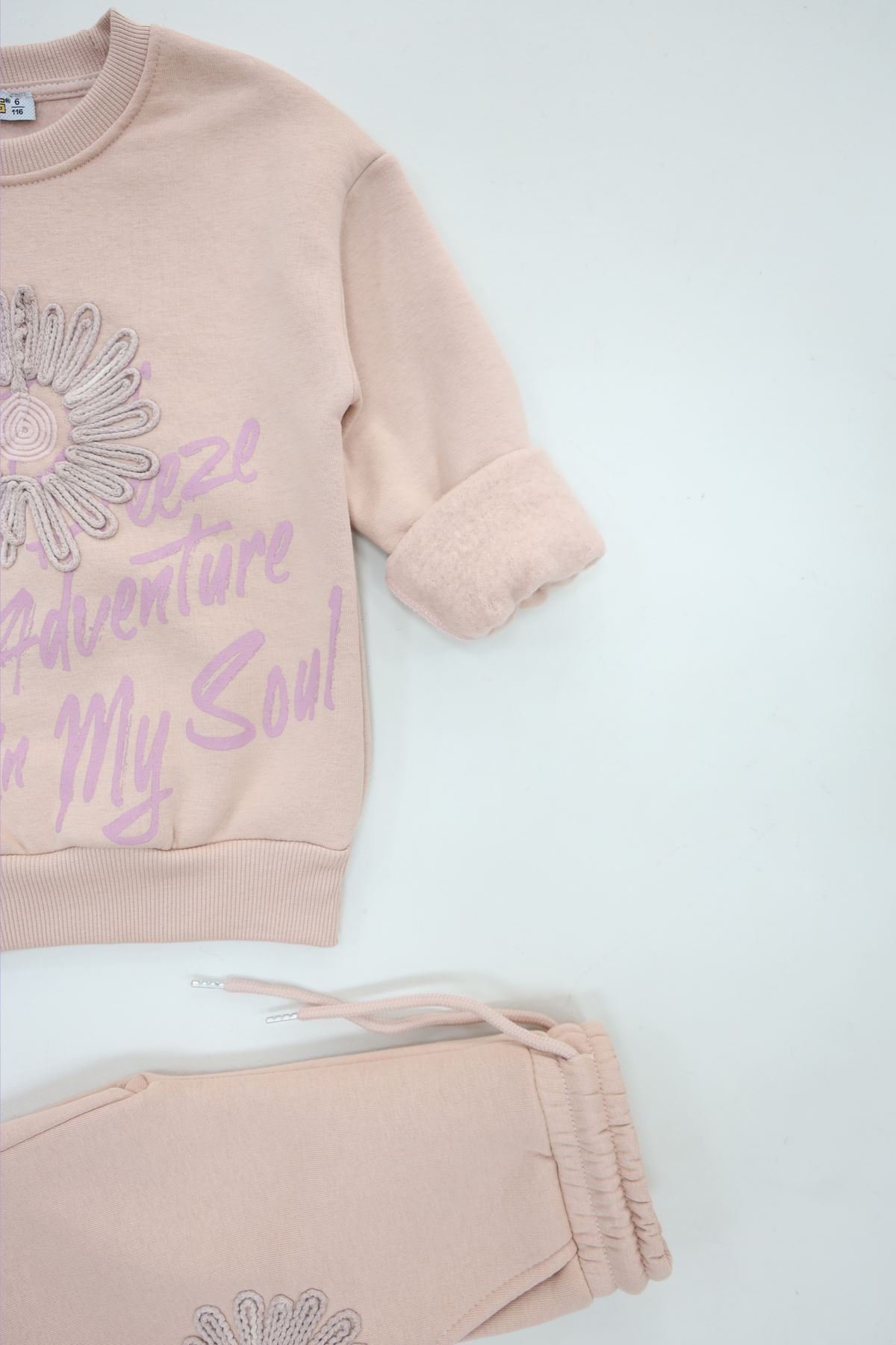 6-9 Yaş 3 İplik Şardonlu Eşofman Takımı Ten - 6264371.1576.