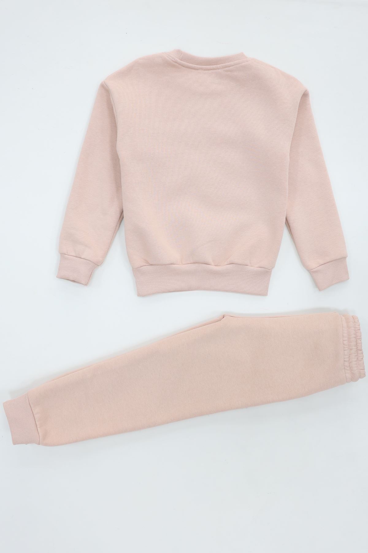 6-9 Yaş 3 İplik Şardonlu Eşofman Takımı Ten - 6264371.1576.