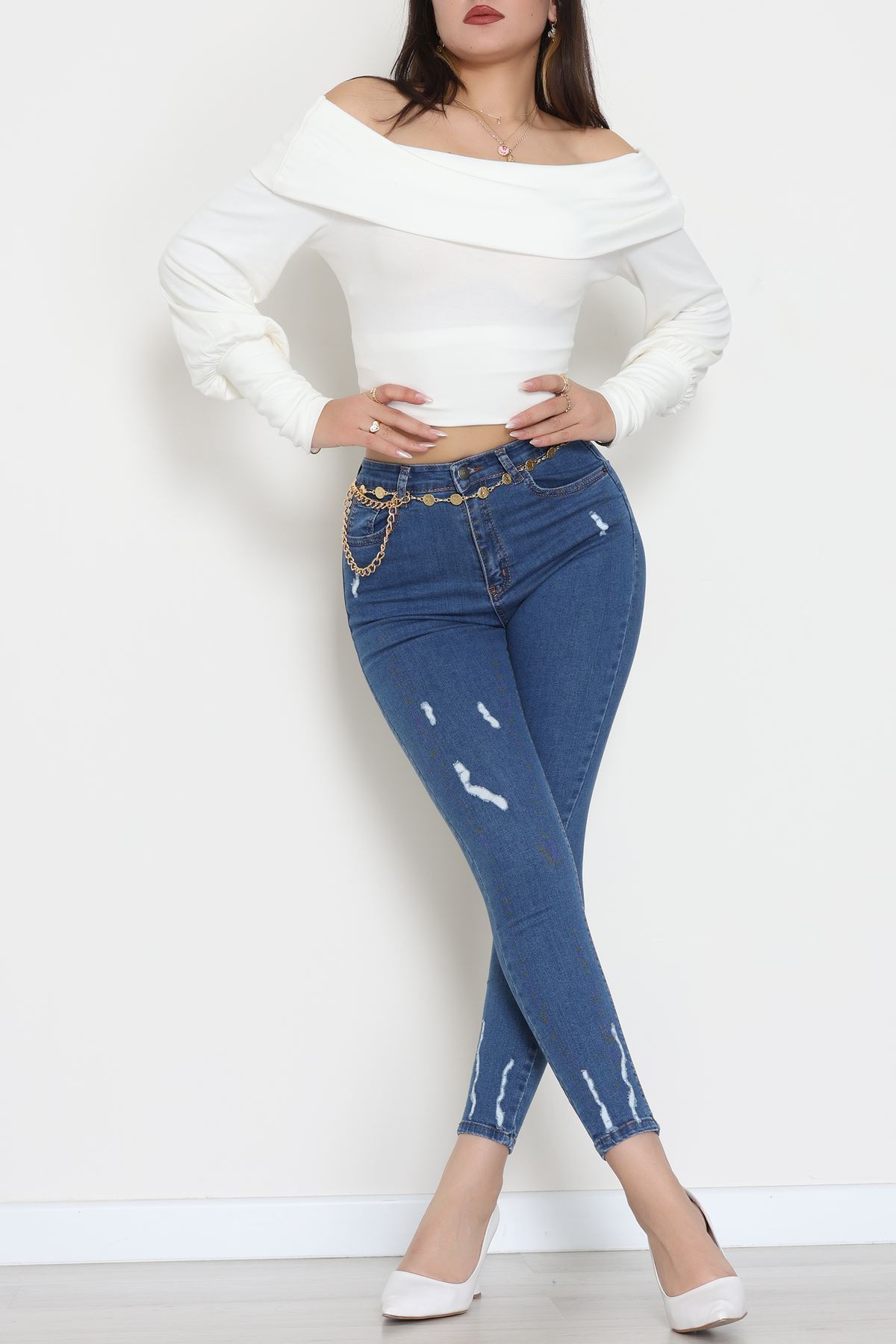 Dar Paça Kot Pantolon Açıkmavi - 42701.2121.