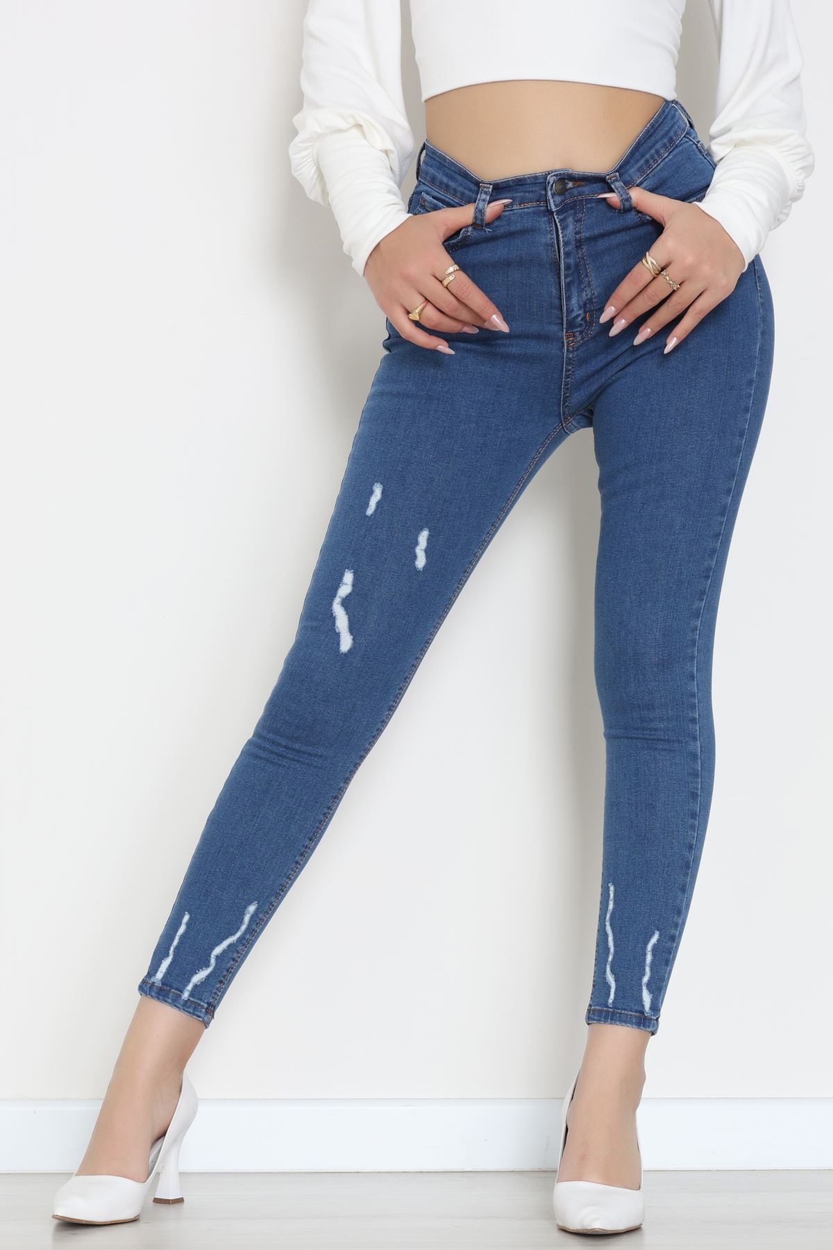 Dar Paça Kot Pantolon Açıkmavi - 42701.2121.