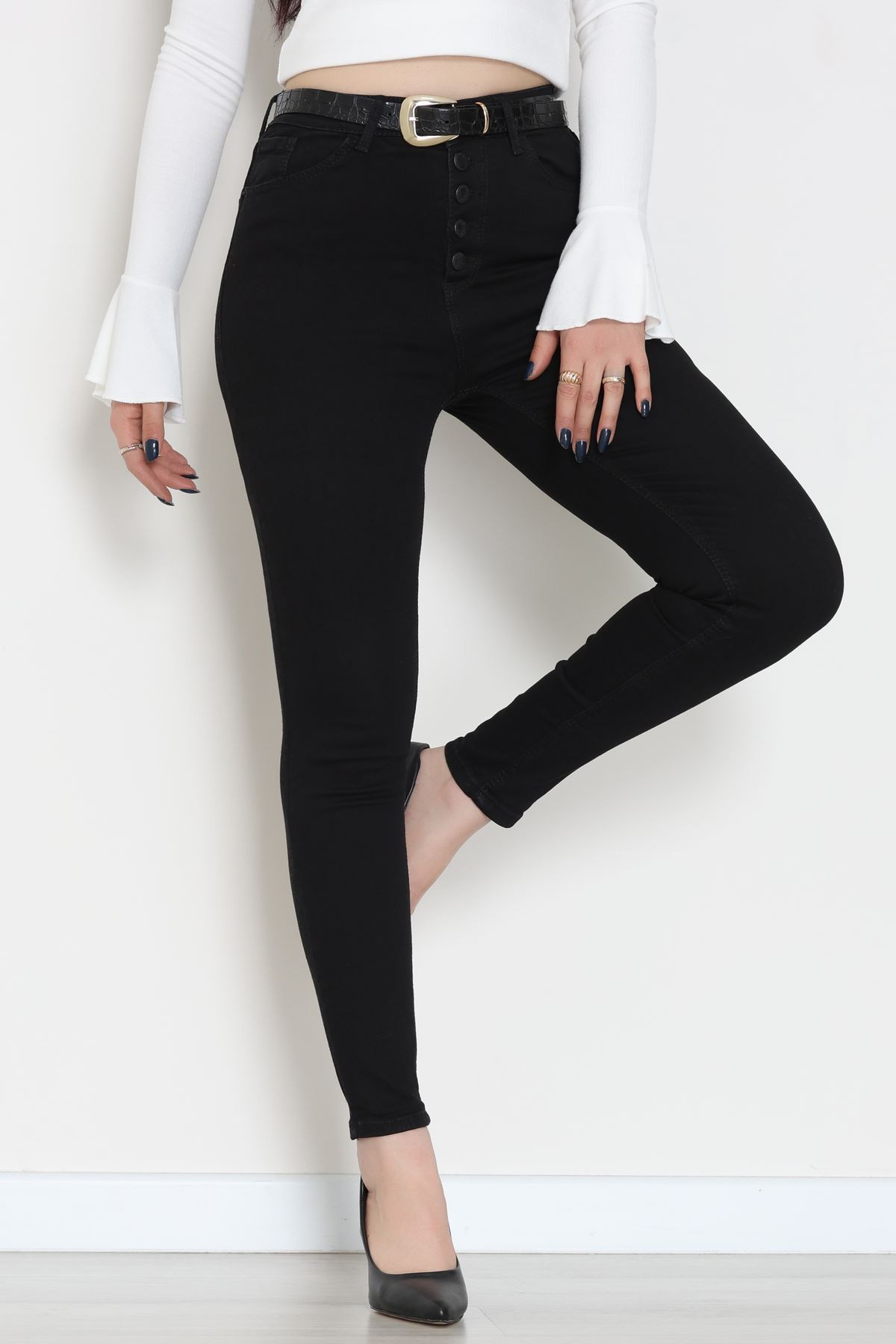 Dar Paça Kot Pantolon Siyah - 42704.2121.