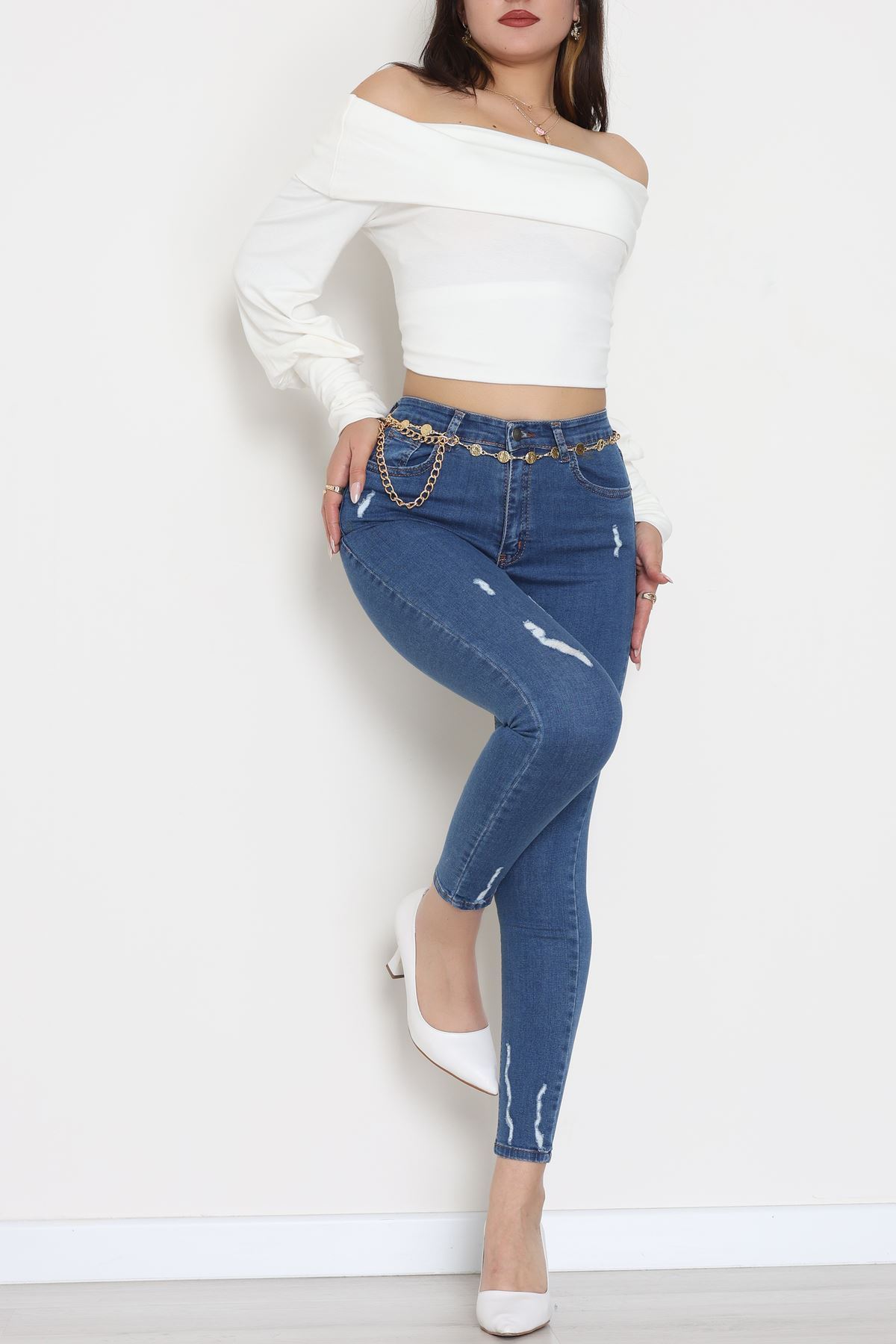 Dar Paça Kot Pantolon Açıkmavi - 42701.2121.