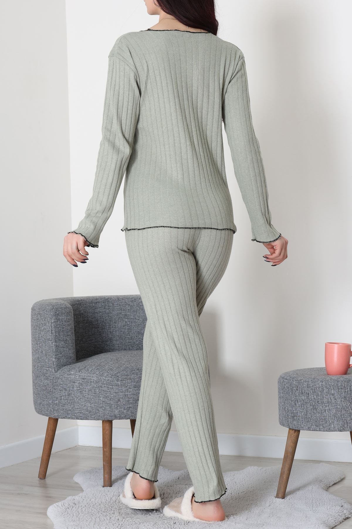 Fitilli İnterlok Pijama Takımı Çağla1 - 70796.1048.