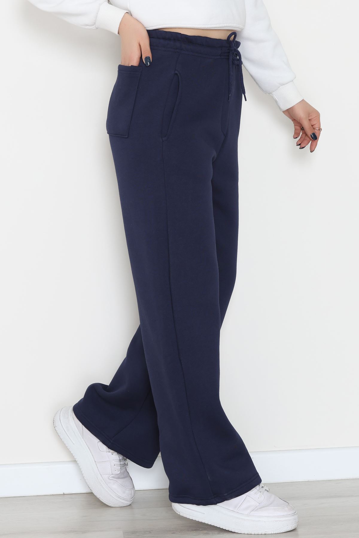 3 İplik Şardonlu Paça Stoperli Eşofman Altı Lacivert - 52069.2113.