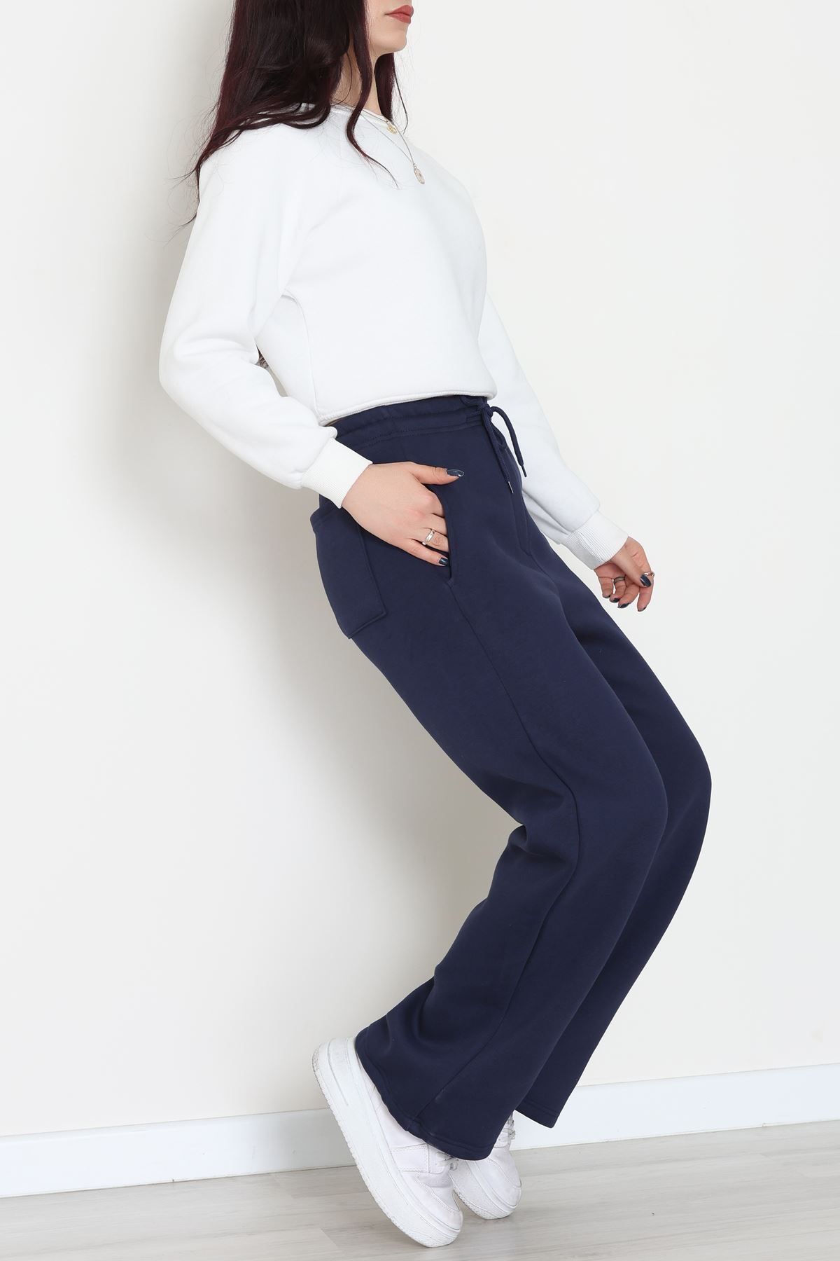 3 İplik Şardonlu Paça Stoperli Eşofman Altı Lacivert - 52069.2113.