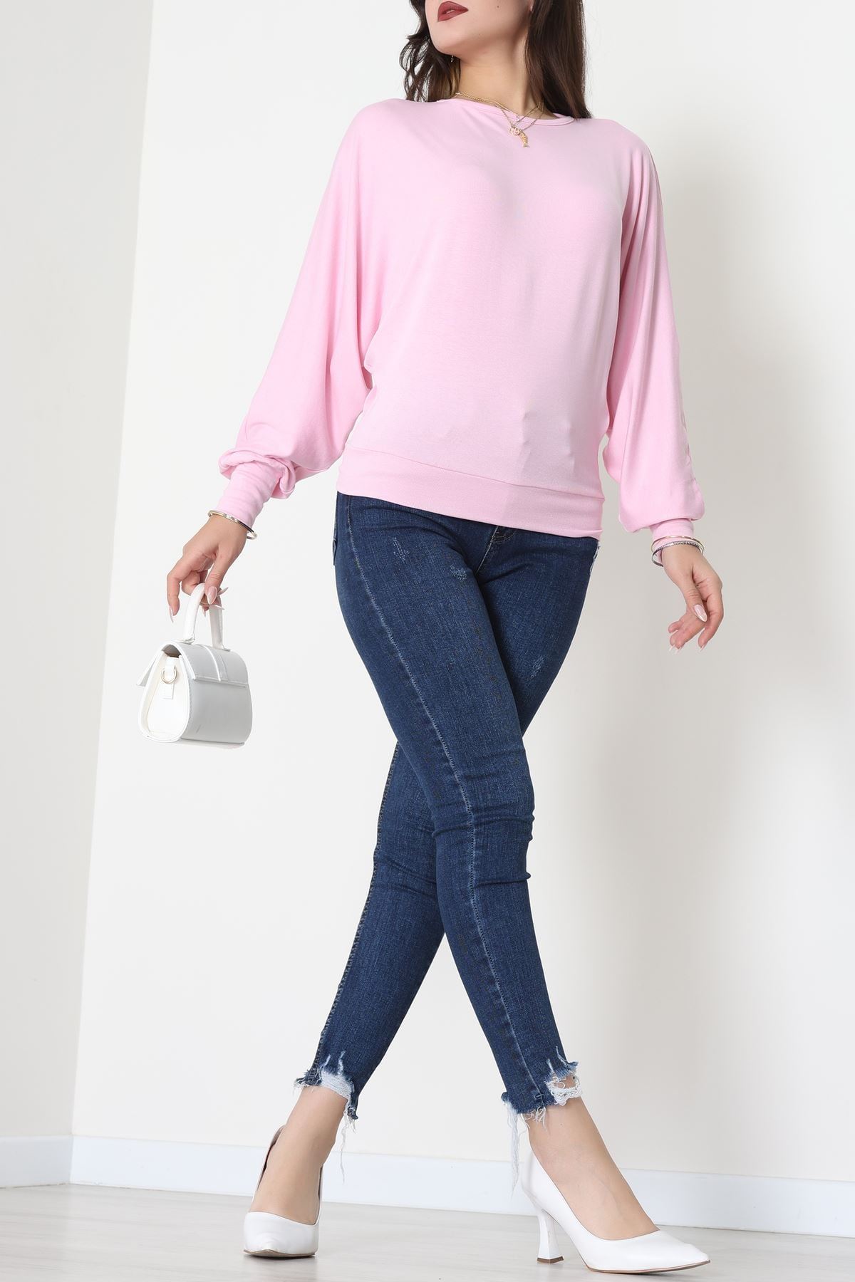 Yarasa Kol Salaş Bluz Pembe - 31740.2115.