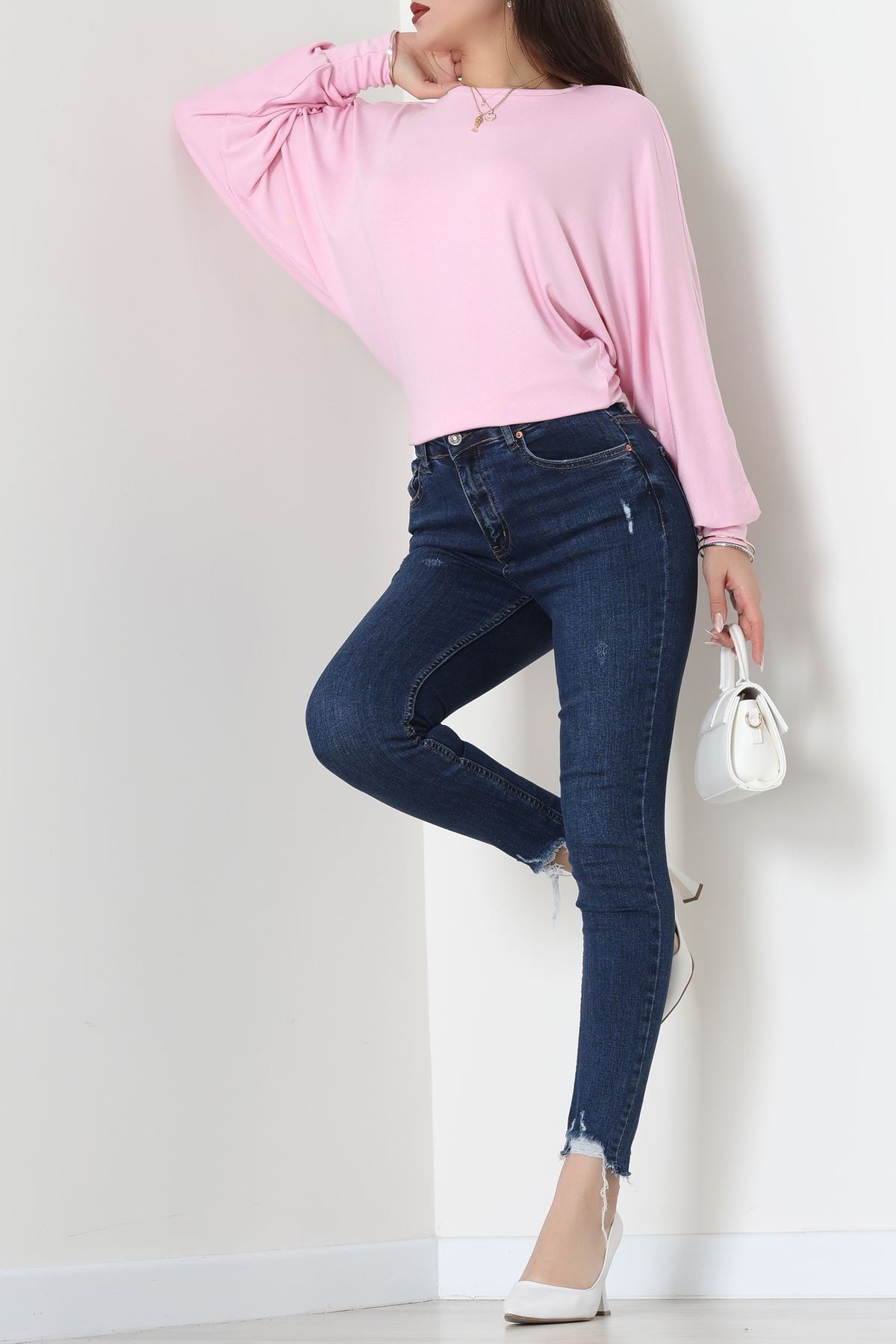 Yarasa Kol Salaş Bluz Pembe - 31740.2115.