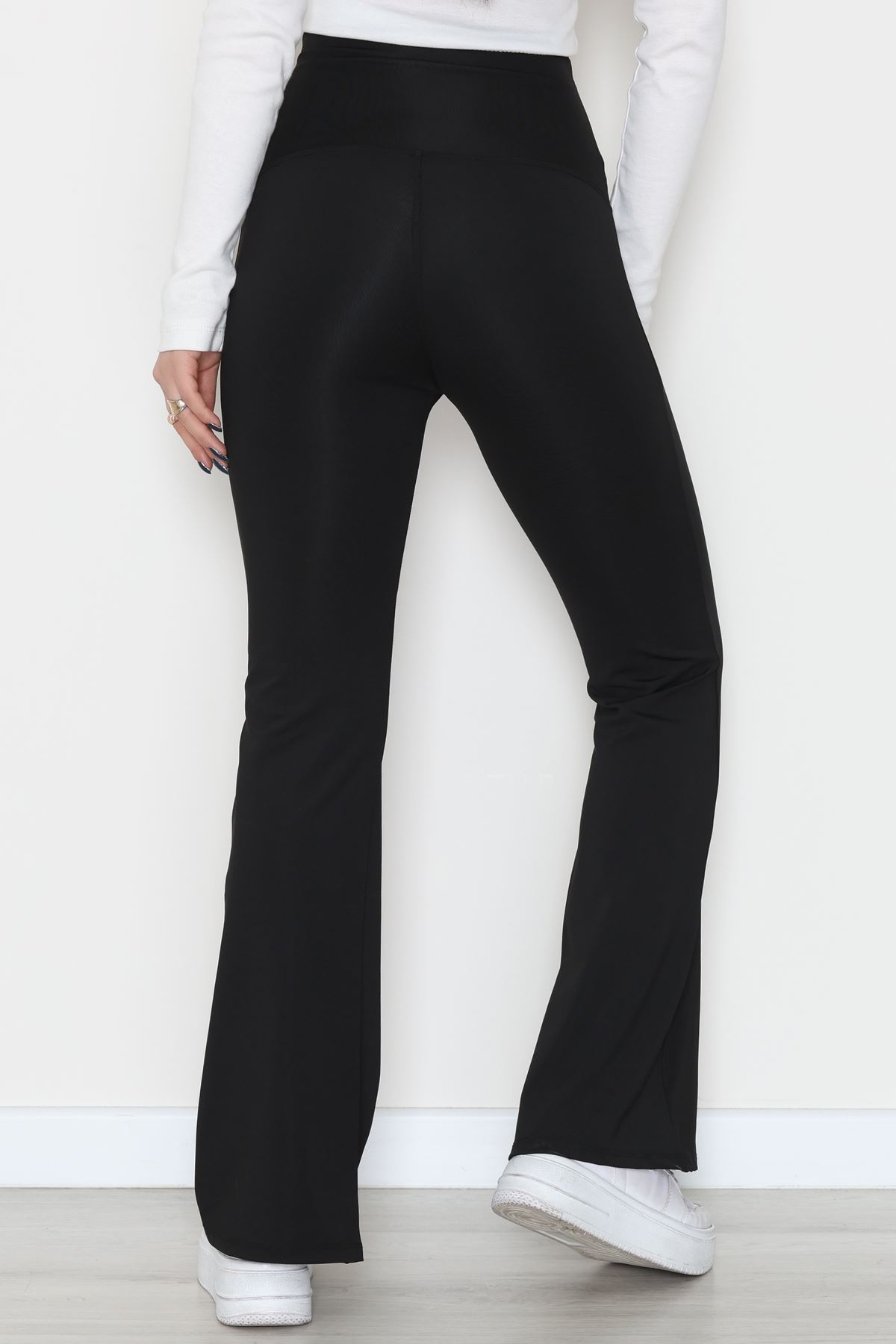 Agraflı İspanyol Paça Dalgıç Tayt Siyah - 52117.1881.