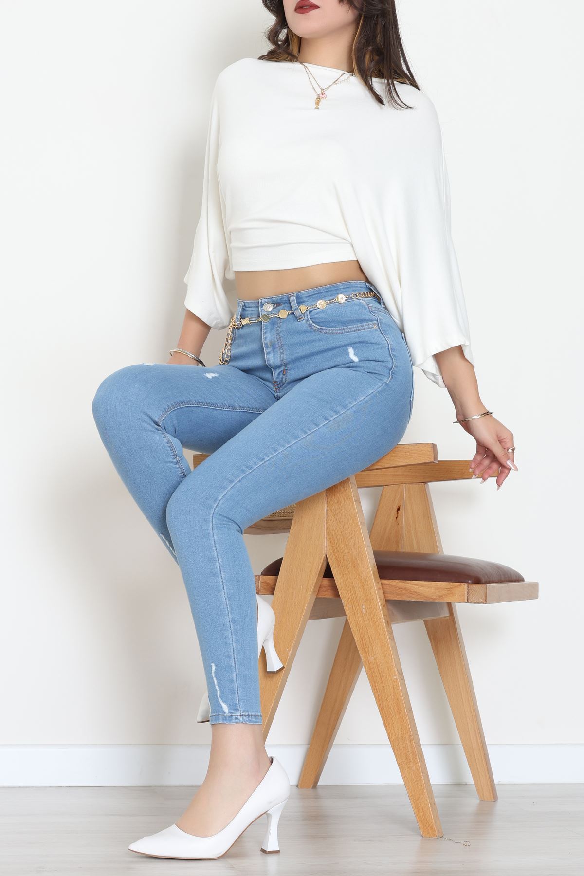 Dar Paça Kot Pantolon Buzmavi - 42701.2121.