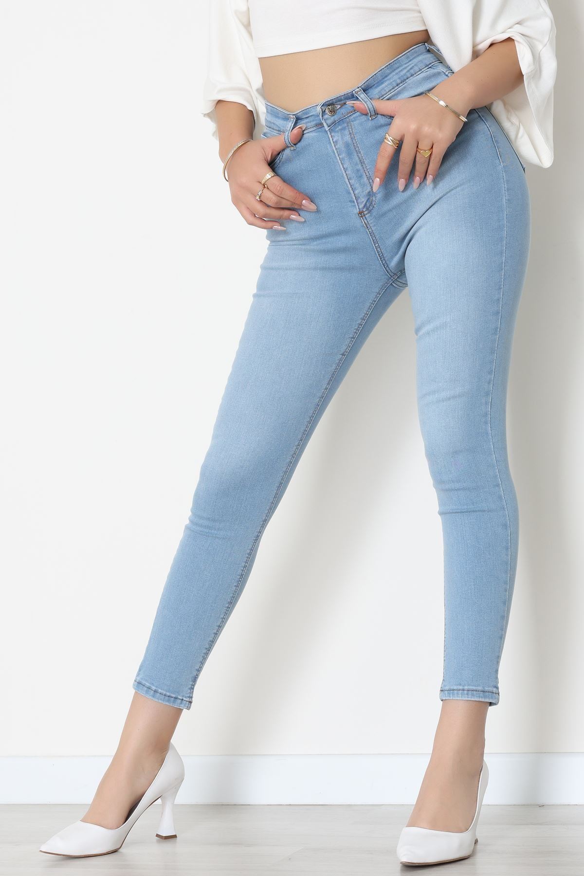 Dar Paça Kot Pantolon Buzmavi - 42704.2121.