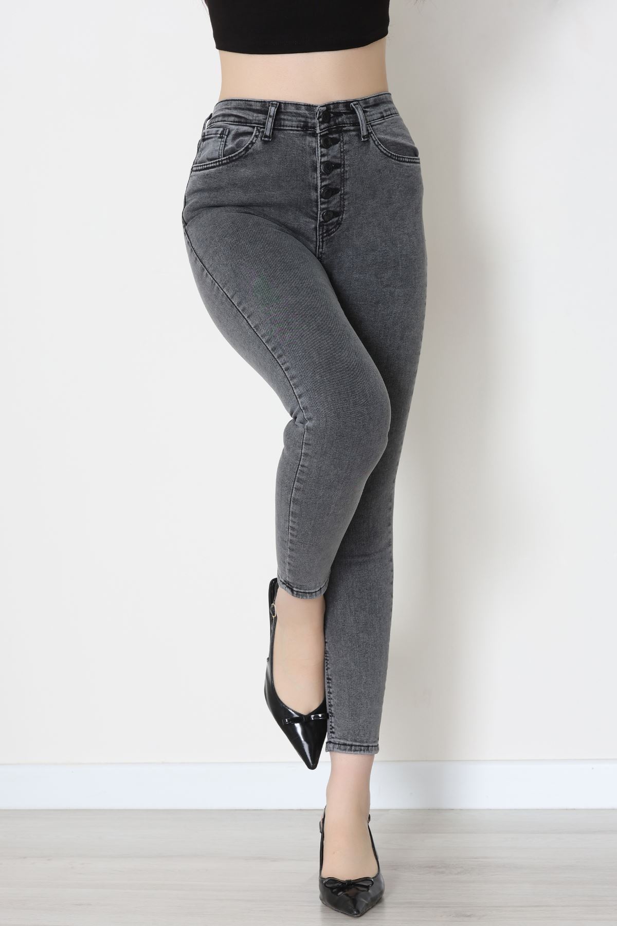 Dar Paça Kot Pantolon Füme - 42704.2121.