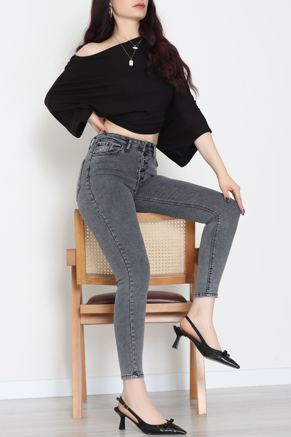 Dar Paça Kot Pantolon Füme - 42704.2121.