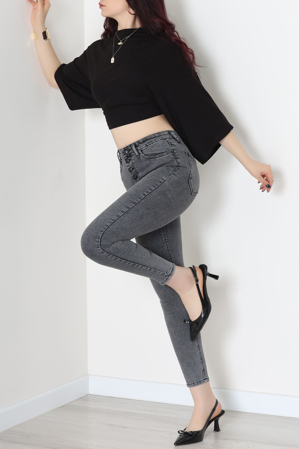 Dar Paça Kot Pantolon Füme - 42704.2121.