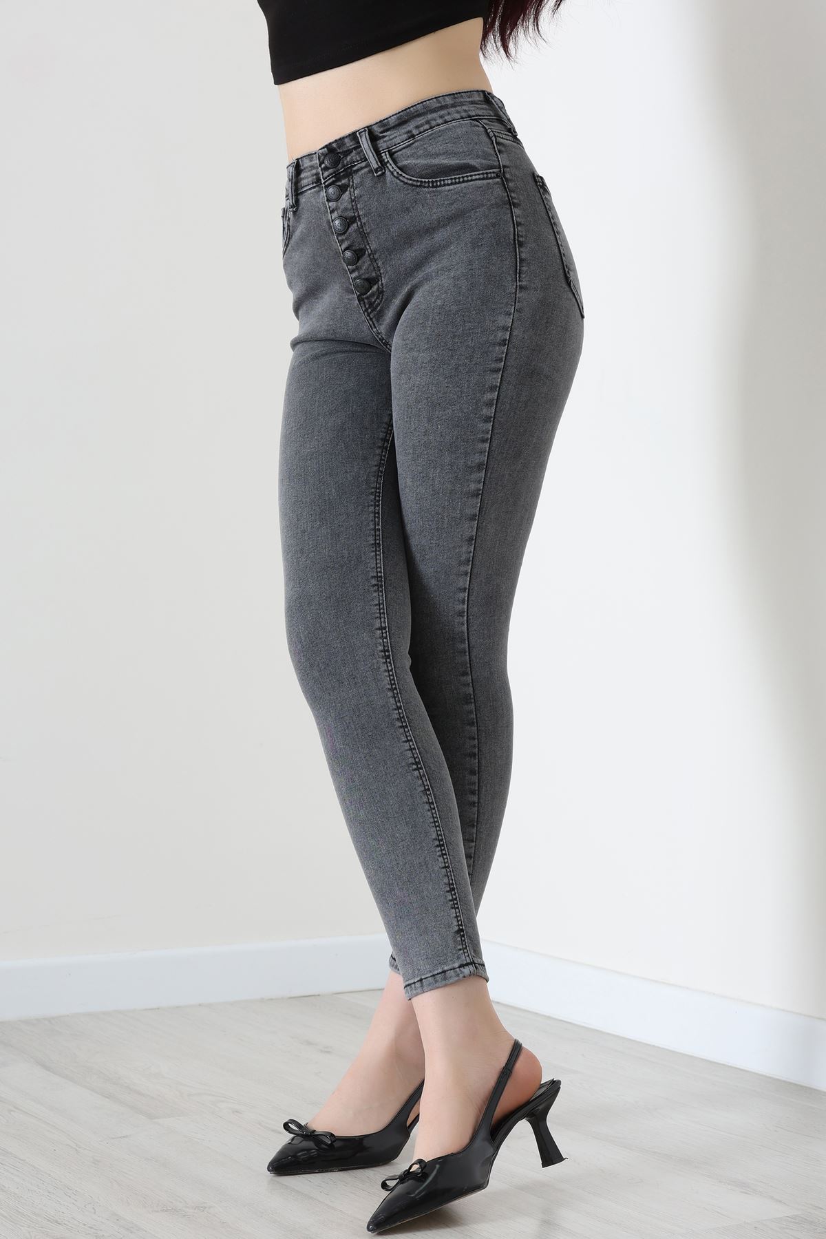 Dar Paça Kot Pantolon Füme - 42704.2121.